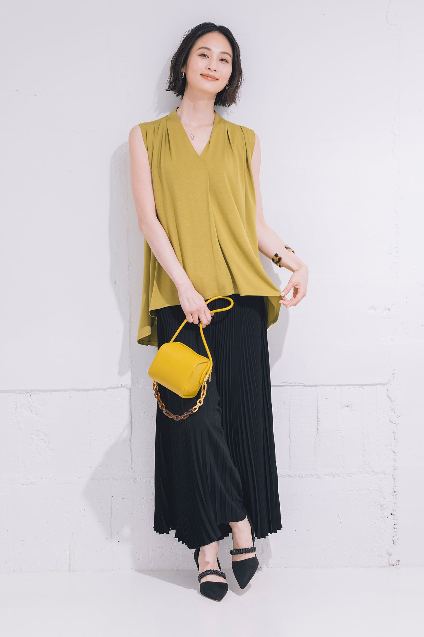 ロングプリーツパンツ NS-207