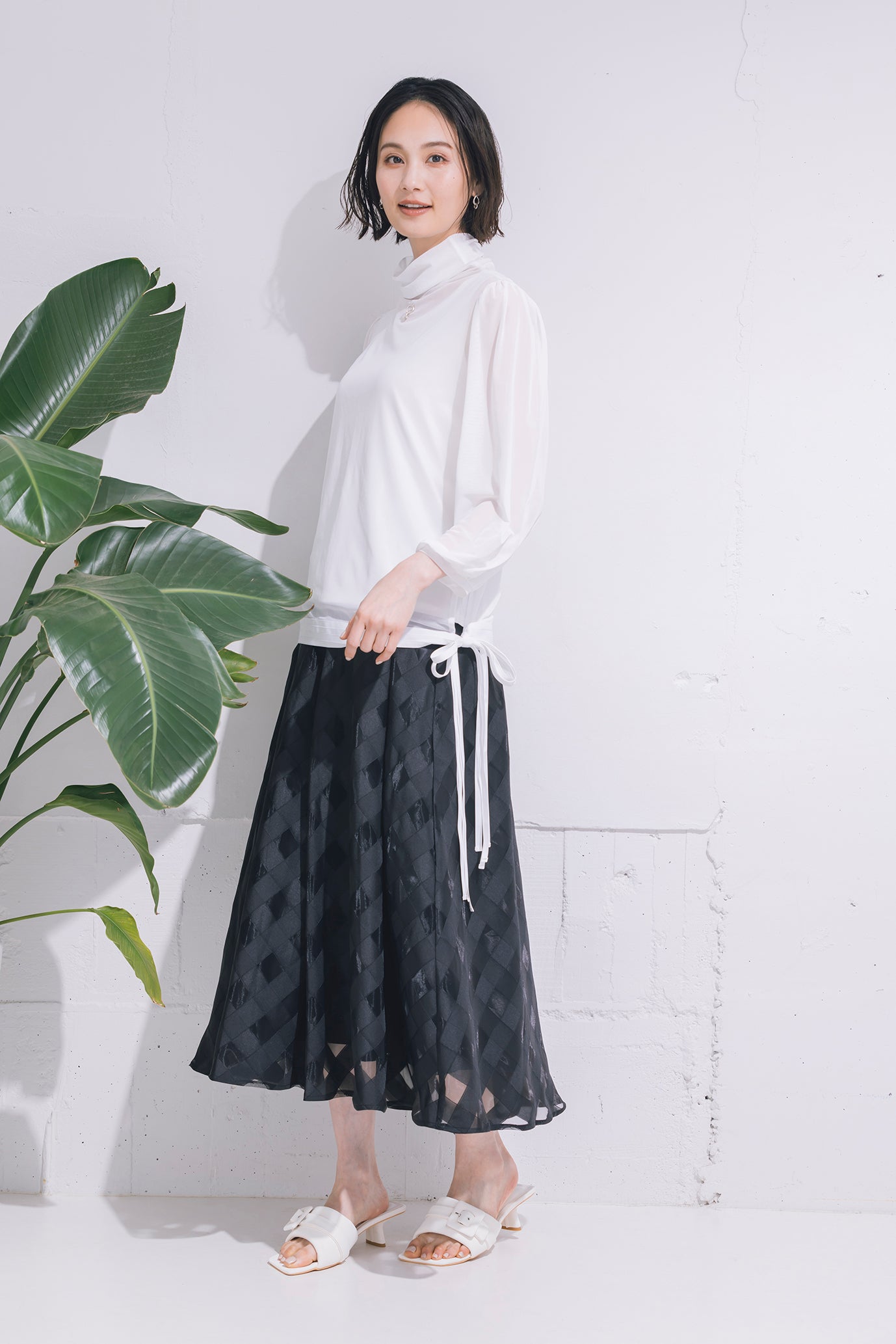 バイアスチェックタックスカート NS-206