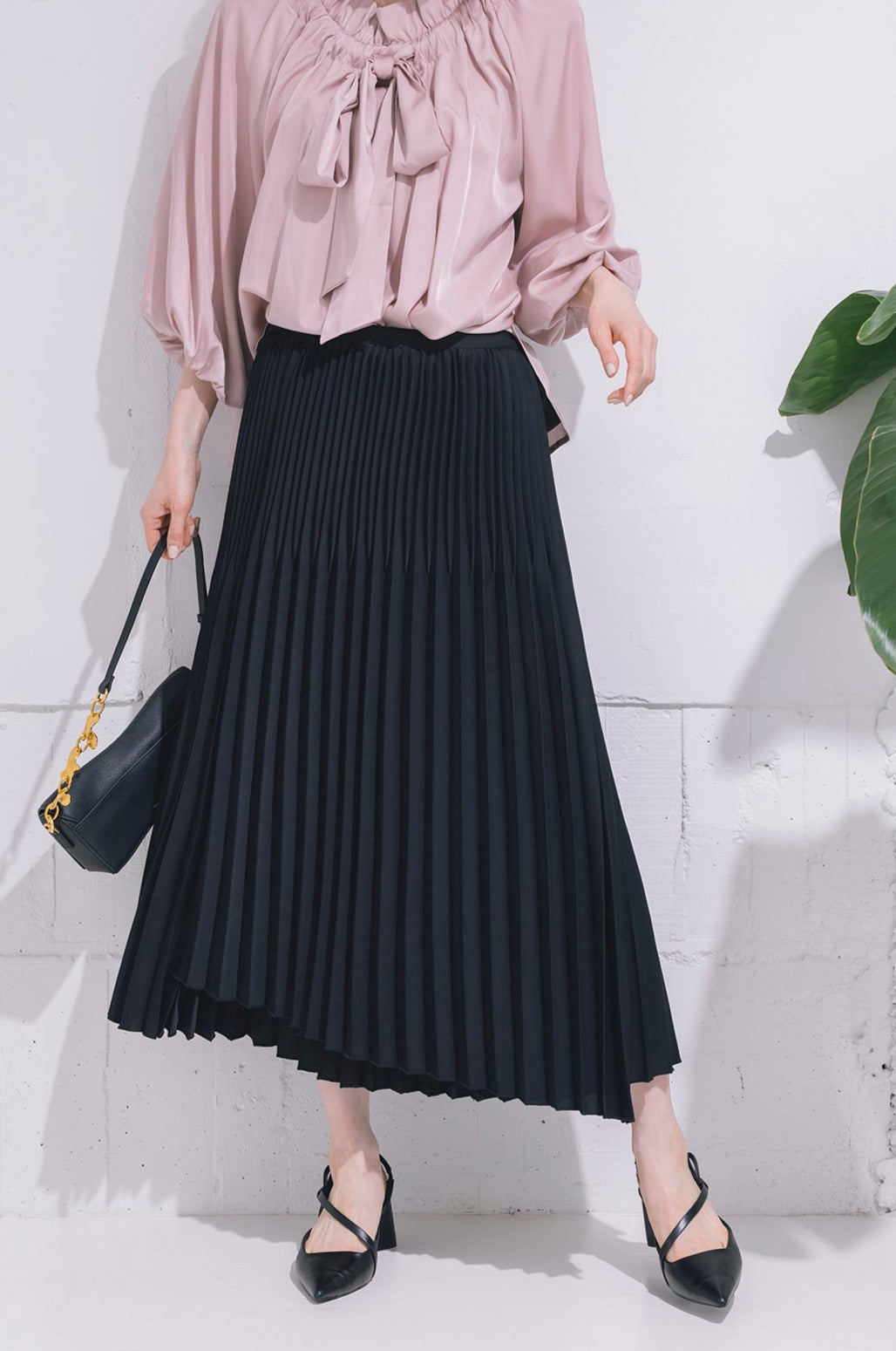 フロントレイヤードプリーツスカート NS-203