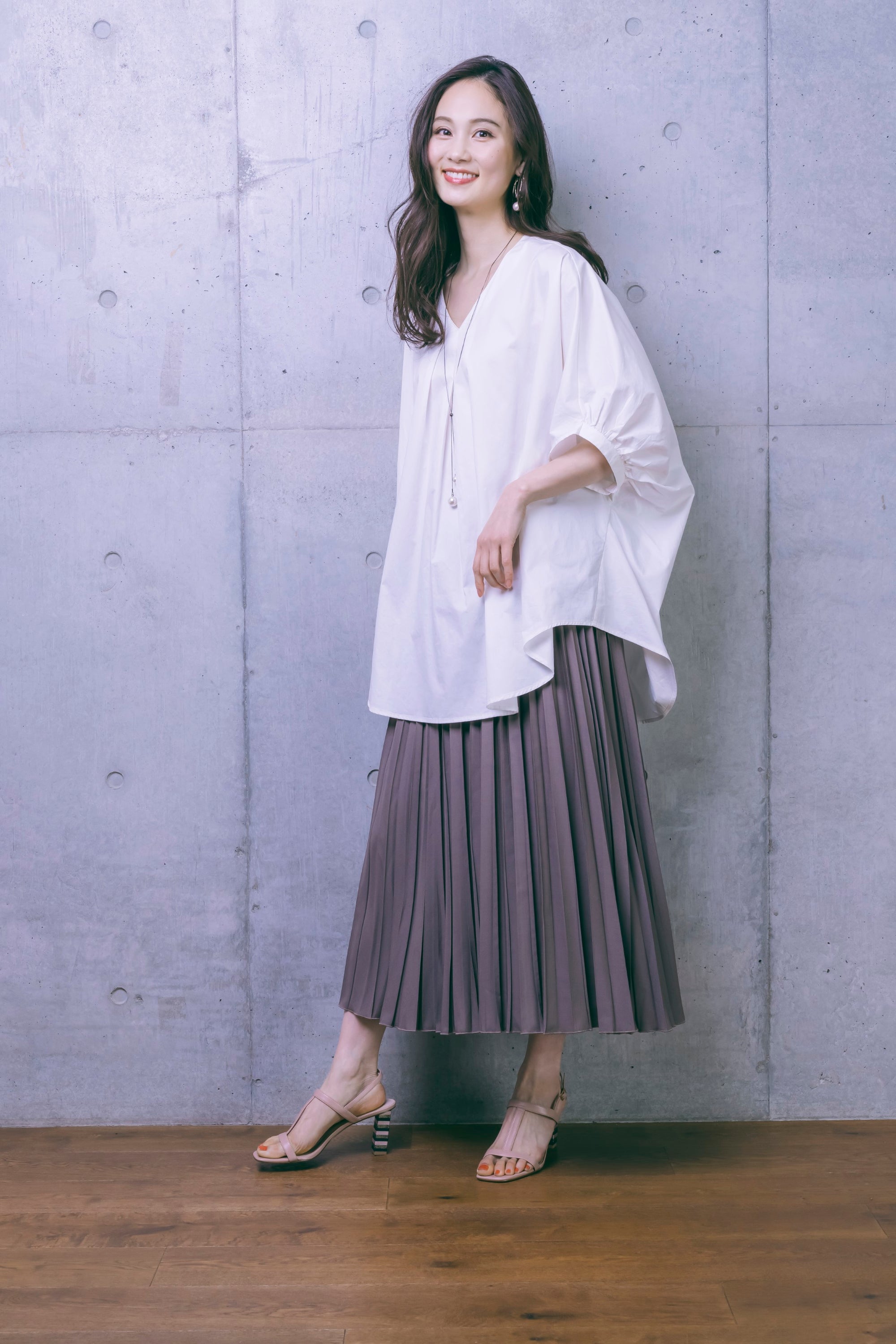 ロングプリーツスカート NS-033