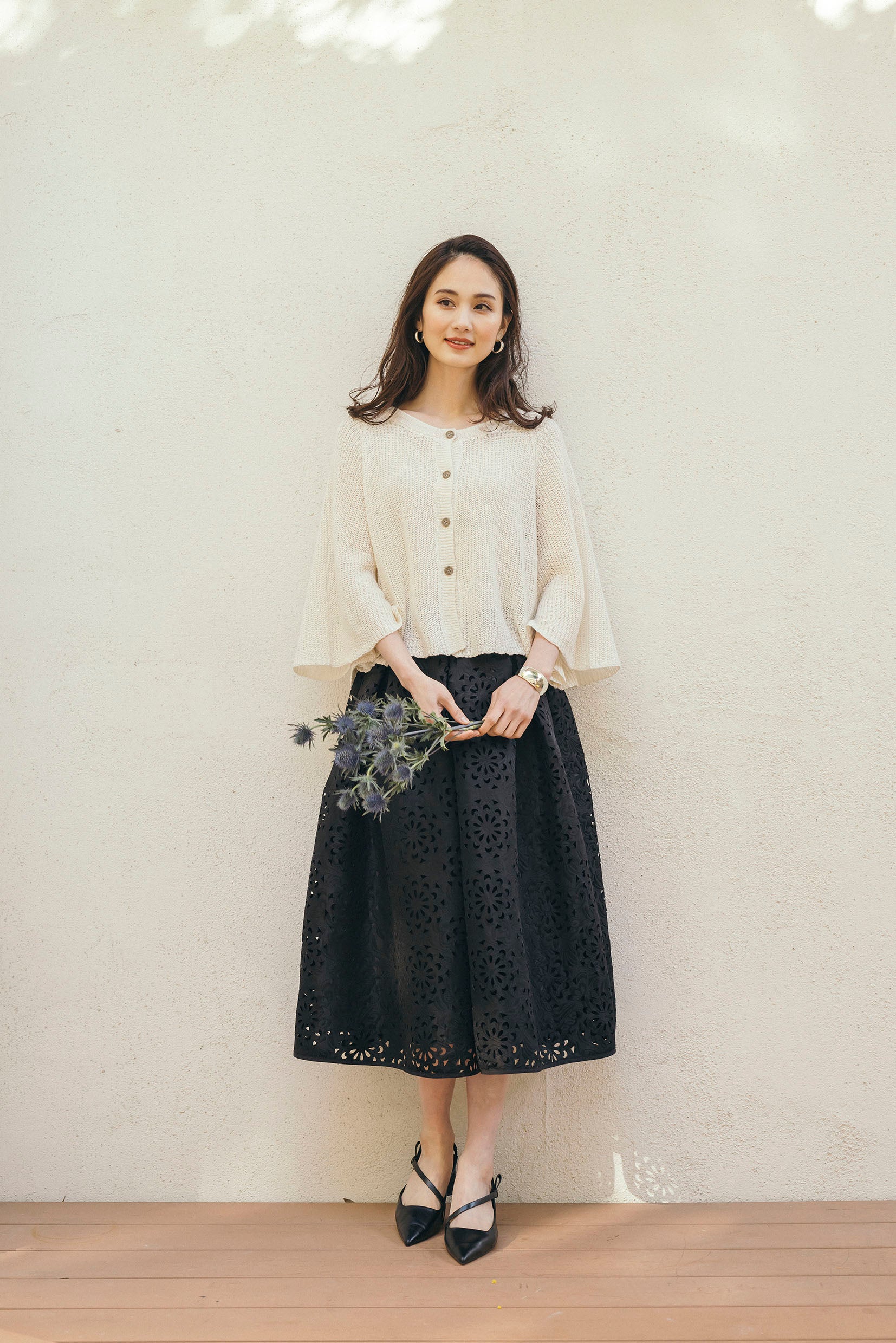 レース調ジャカードタックスカート NS-137