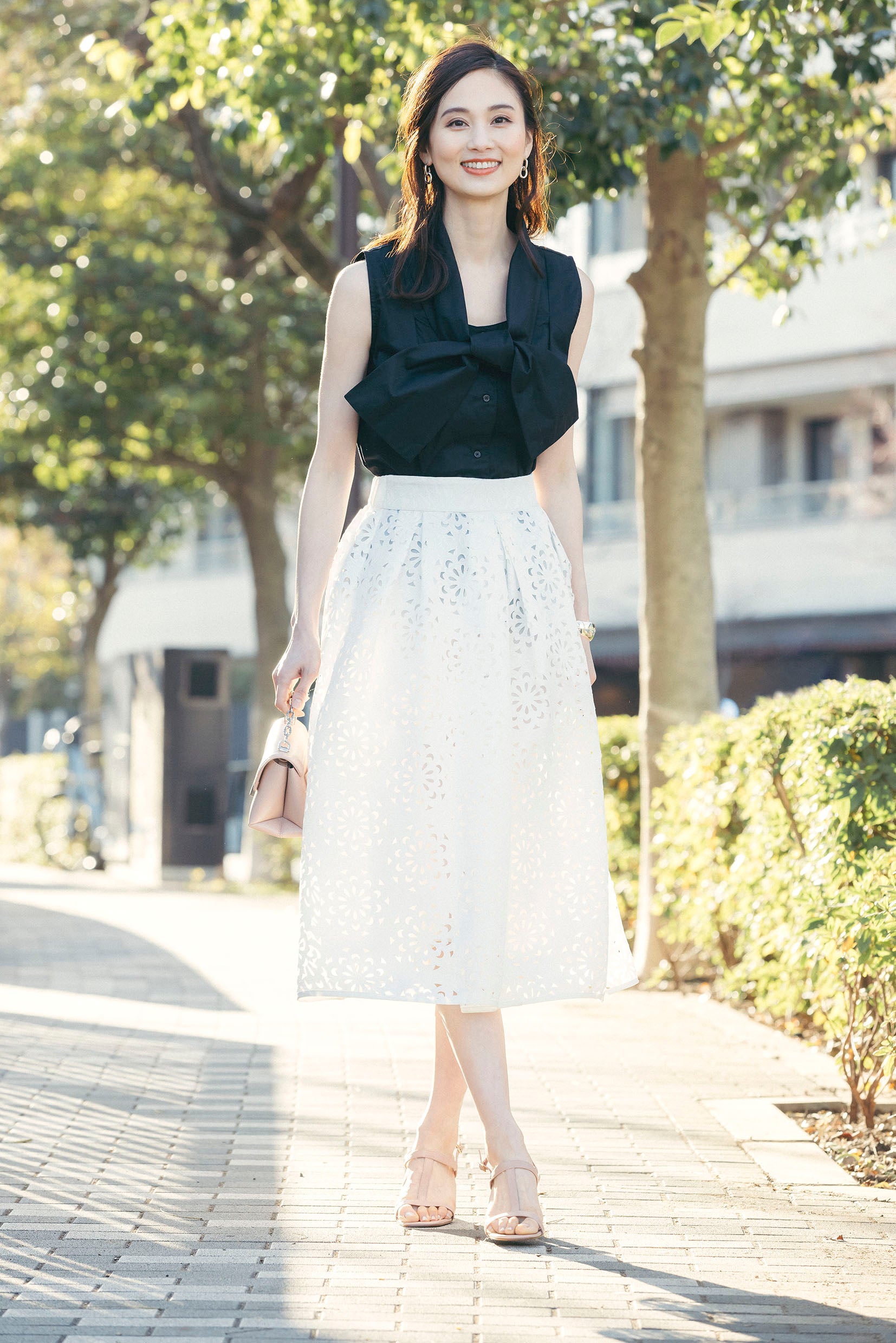 レース調ジャカードタックスカート NS-137