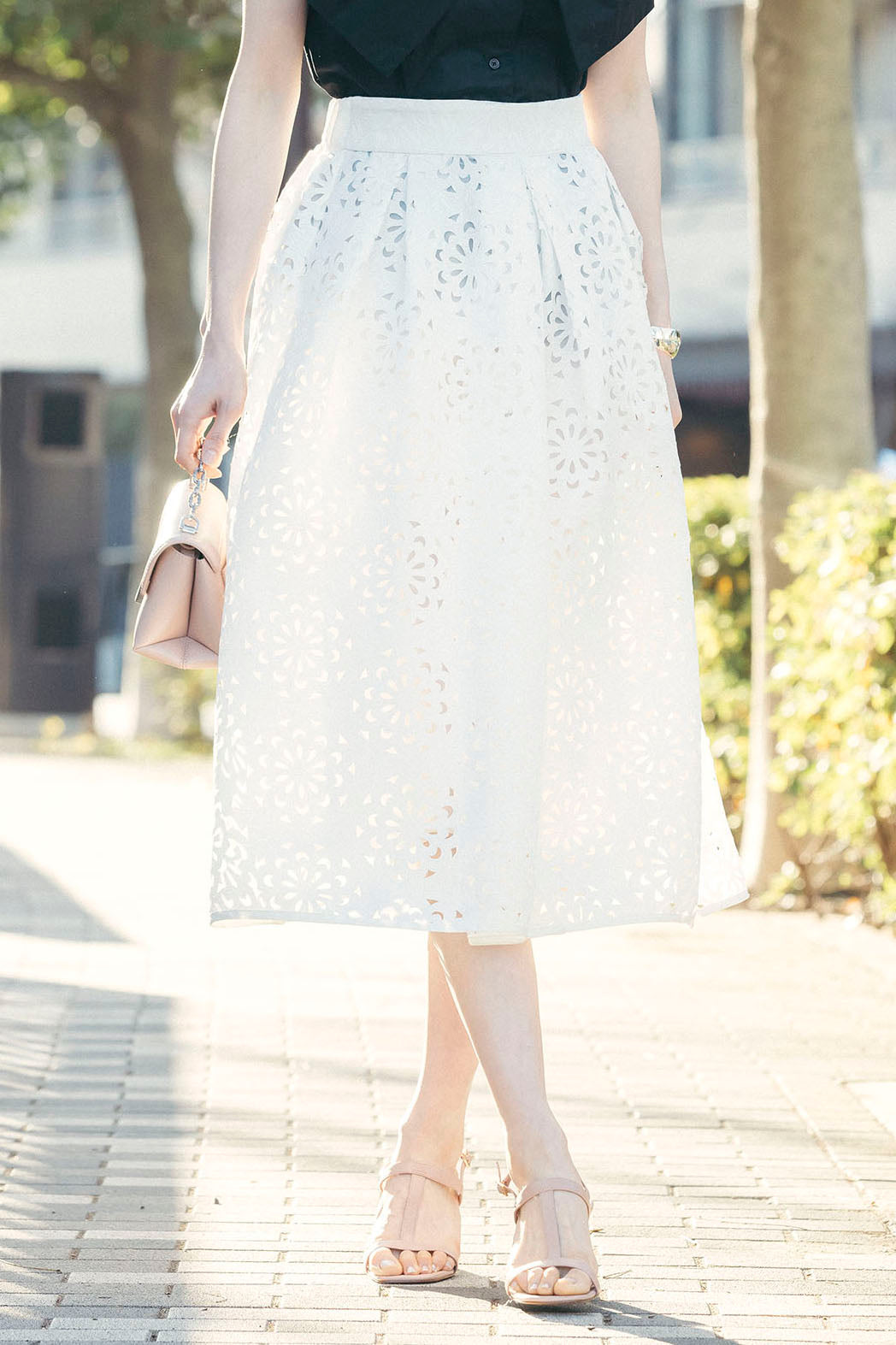 レース調ジャカードタックスカート NS-137