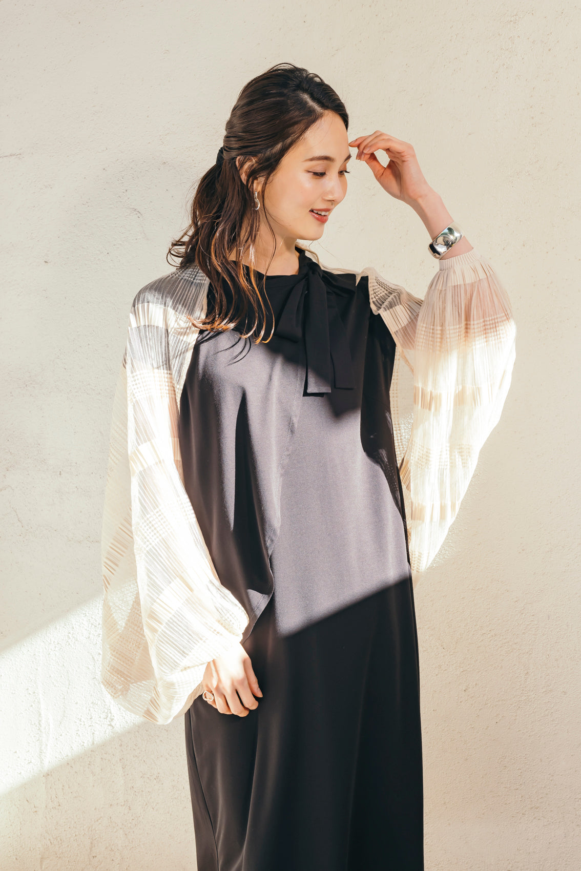 フェイクレイヤードロングワンピース NS-140