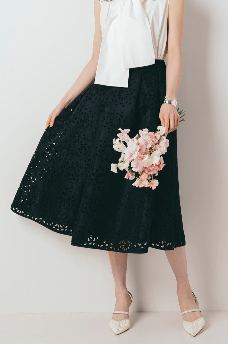 レース調ジャカードタックスカート NS-137