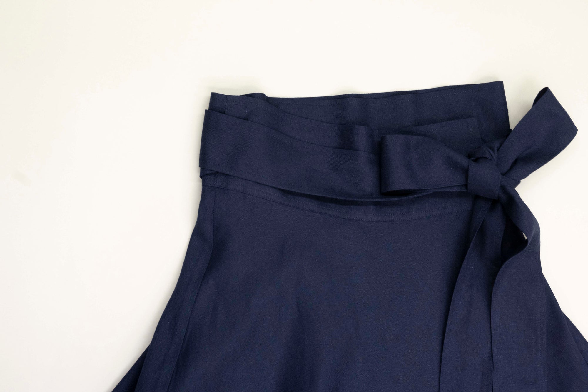 ウエストリボン 麻混ラップスカート NS-028