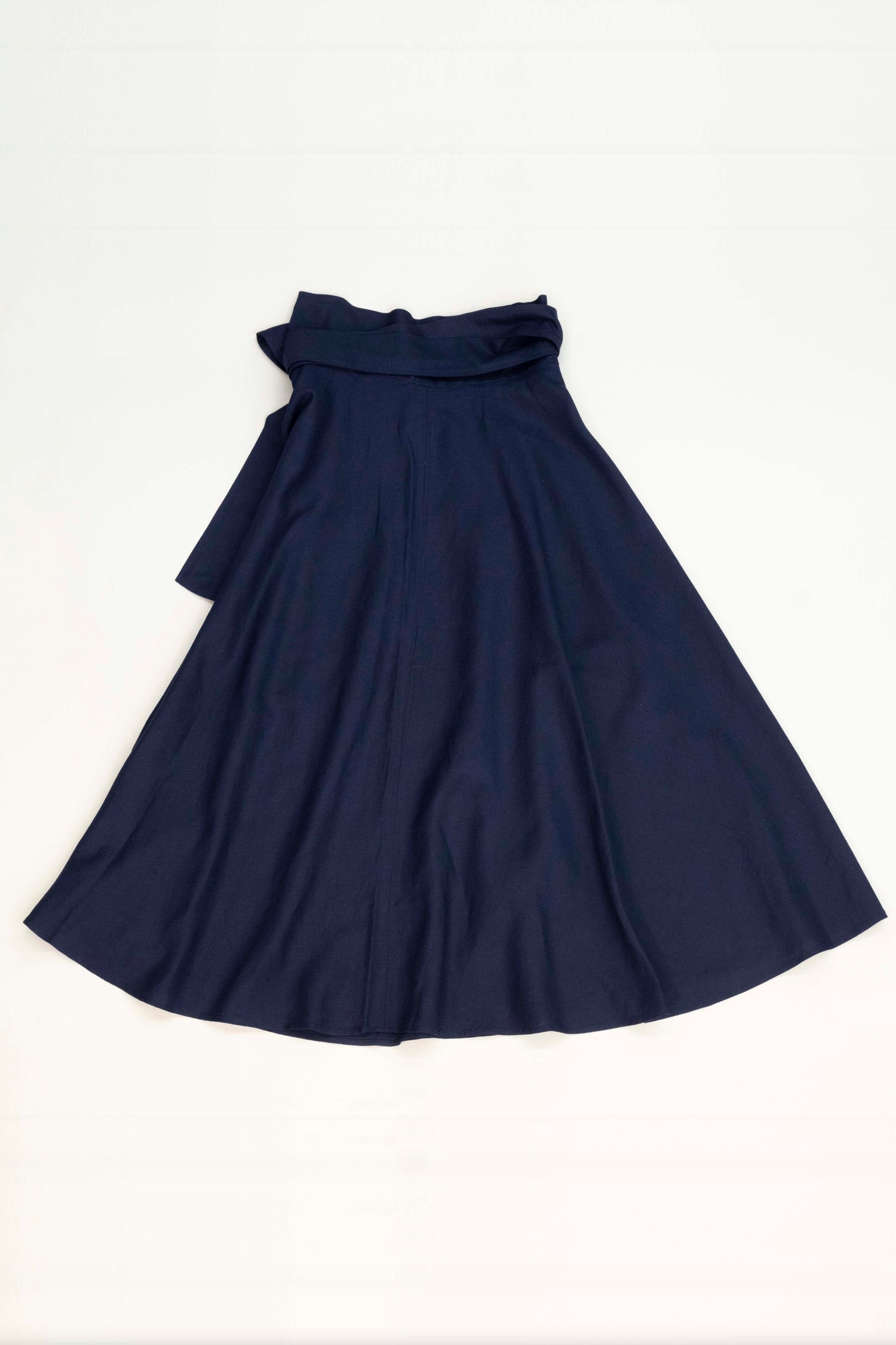 ウエストリボン 麻混ラップスカート NS-028