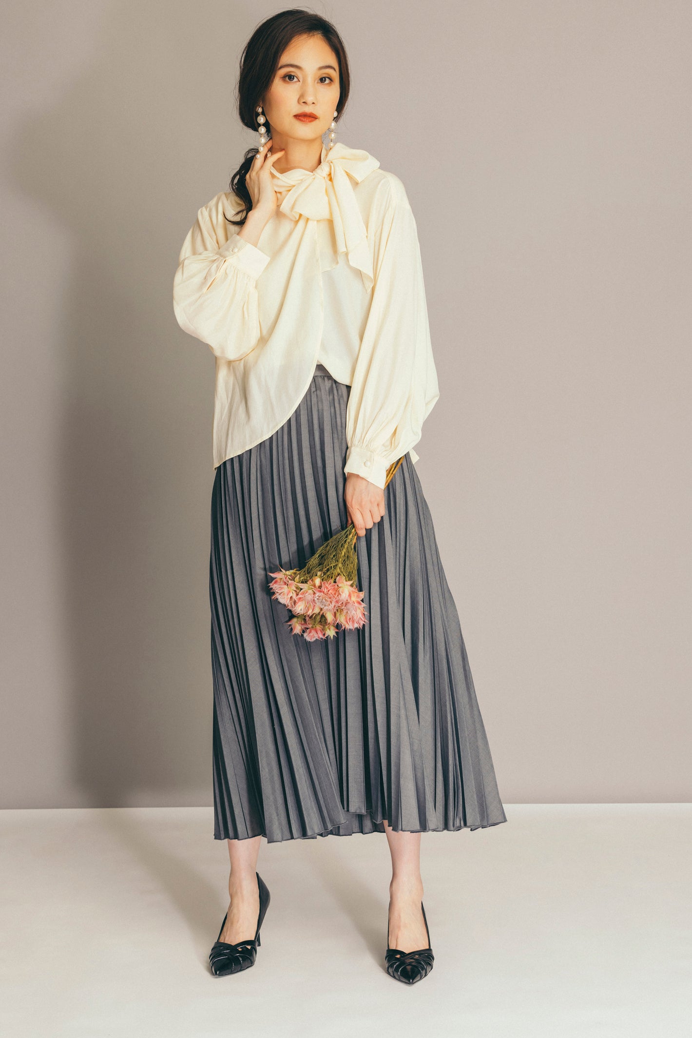 ロングプリーツスカート NS-033