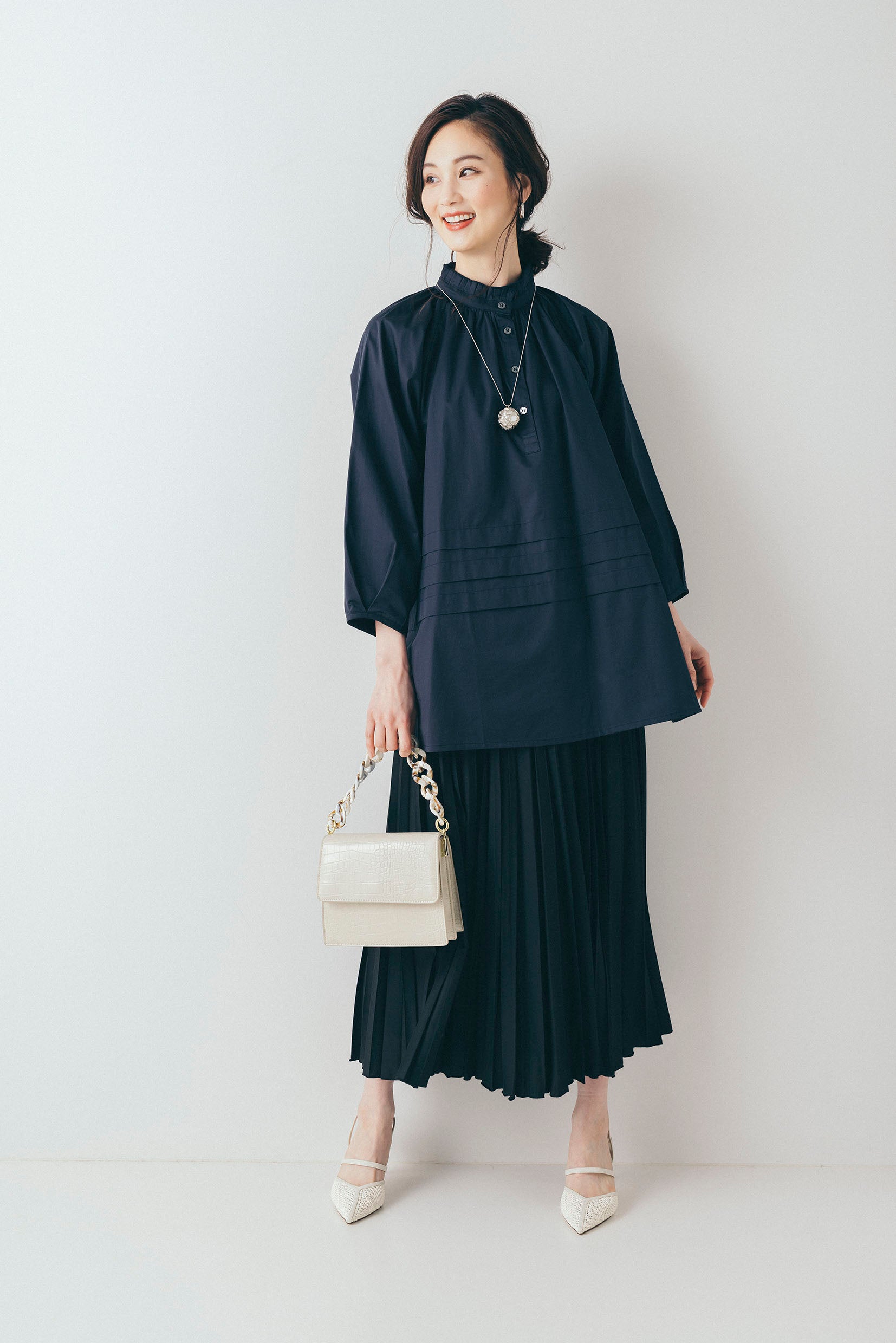 木耳边百褶领  棉束腰  NS-130