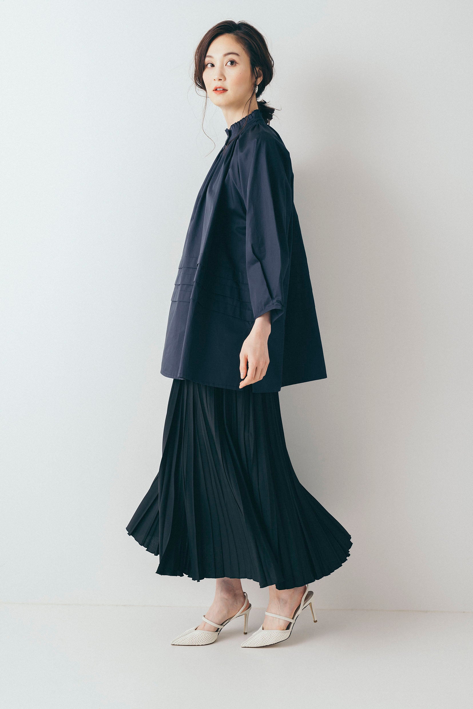 木耳边百褶领  棉束腰  NS-130