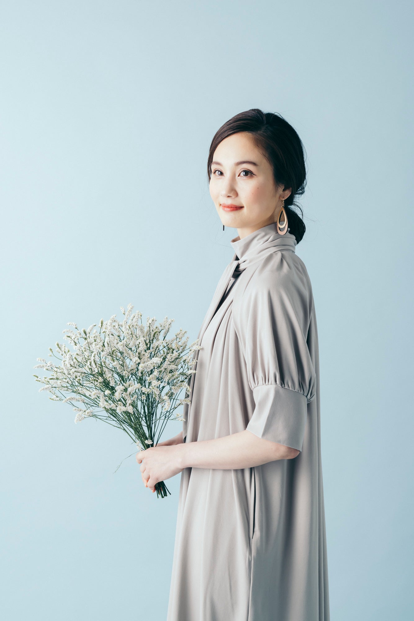 ボウタイカラーカットソーワンピ―ス NS-134