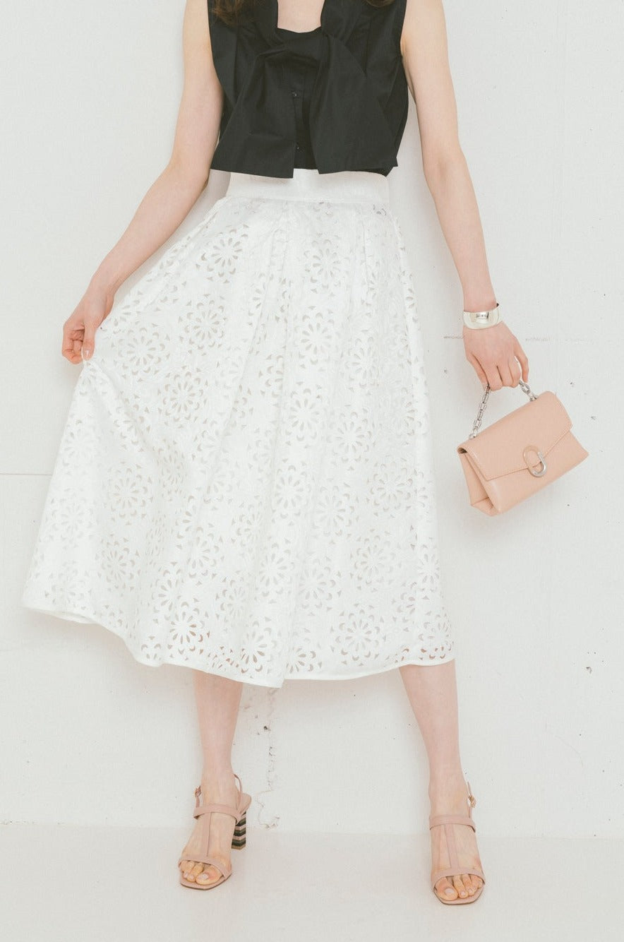 レース調ジャカードタックスカート NS-137