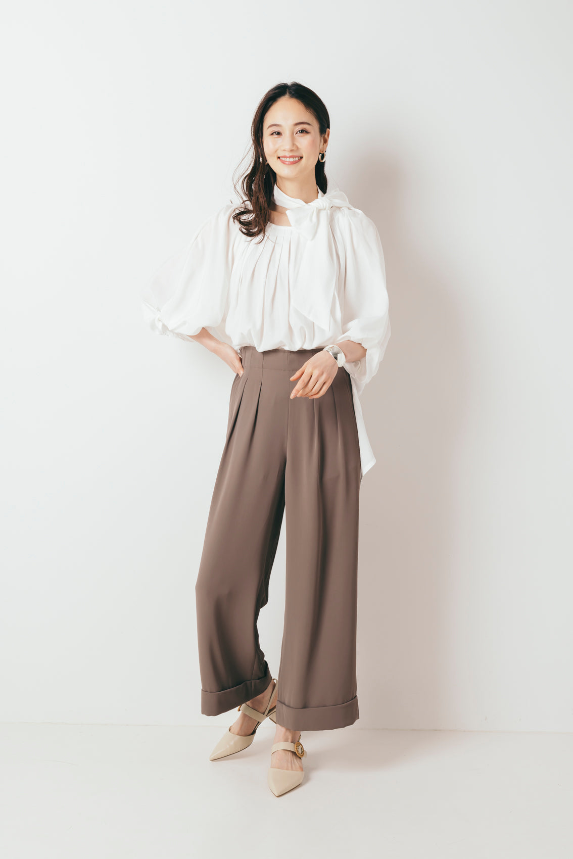 ダブルヘムワイドパンツ NS-103