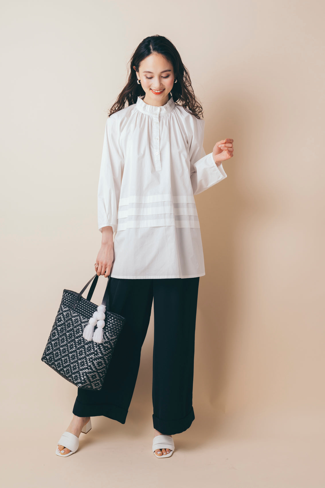 ダブルヘムワイドパンツ NS-103