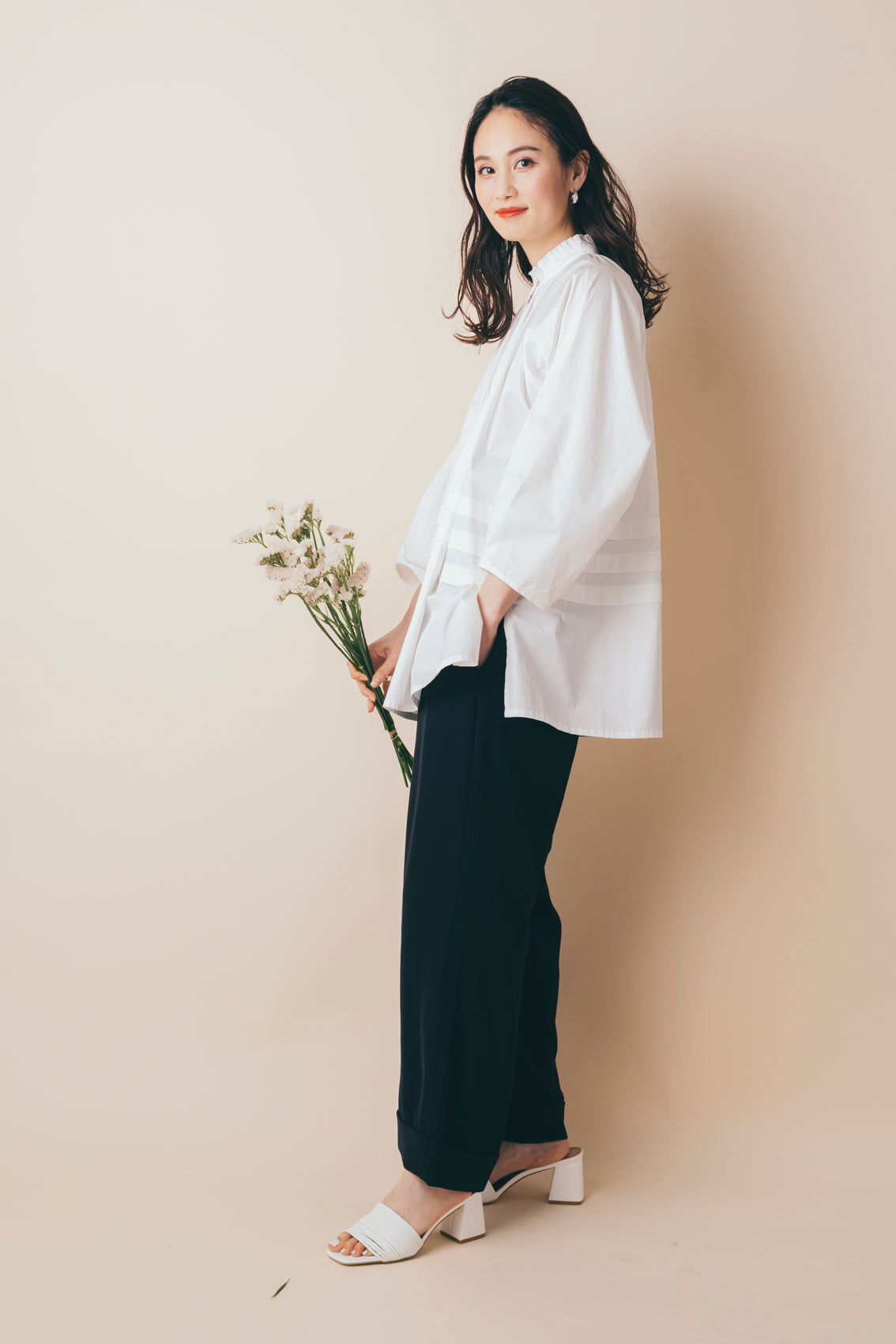 ダブルヘムワイドパンツ NS-103