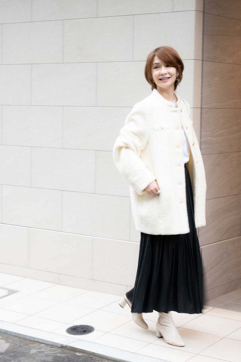 ウール混ボアコート　NS-167