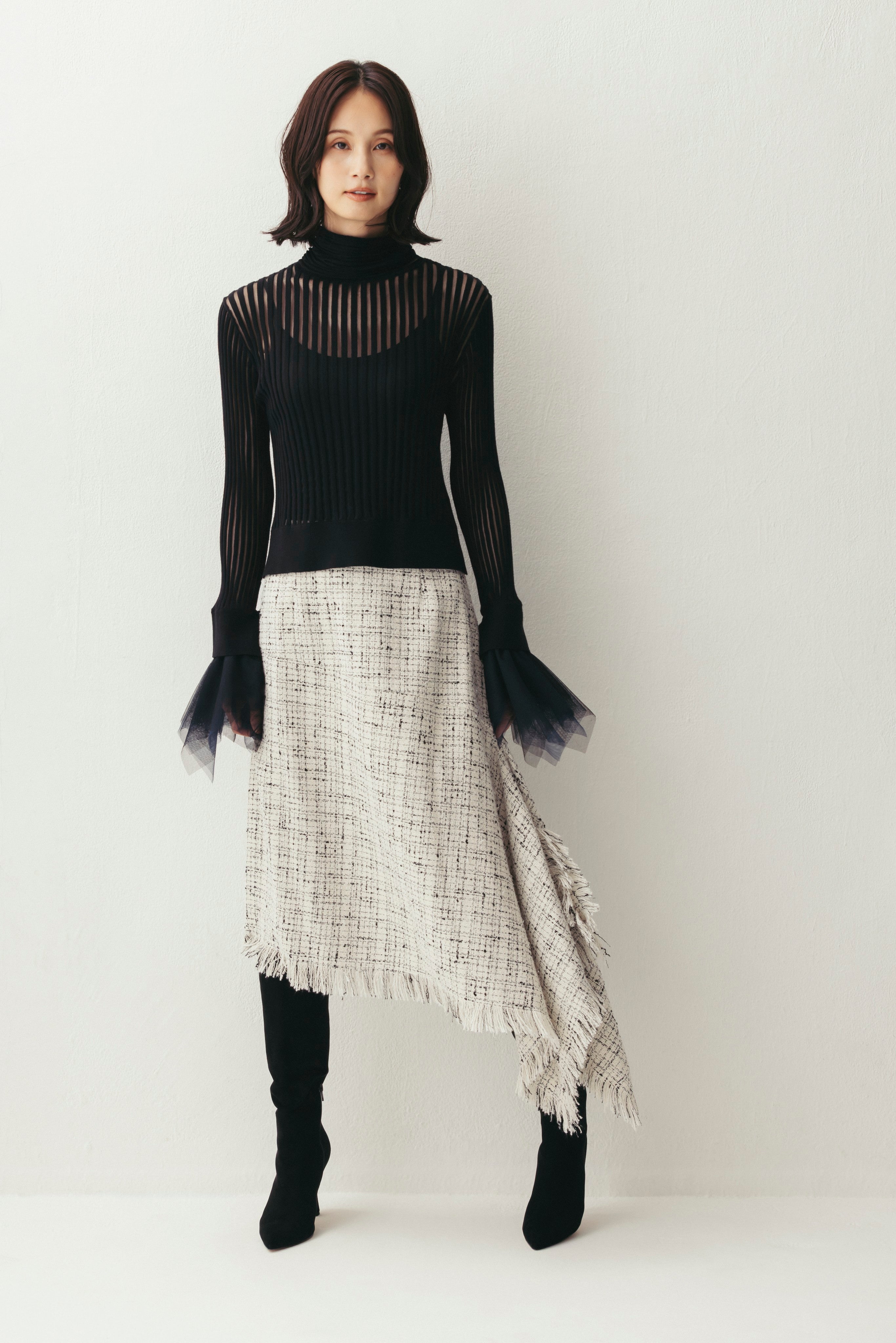 イレギュラーヘムツイードスカート NS-355