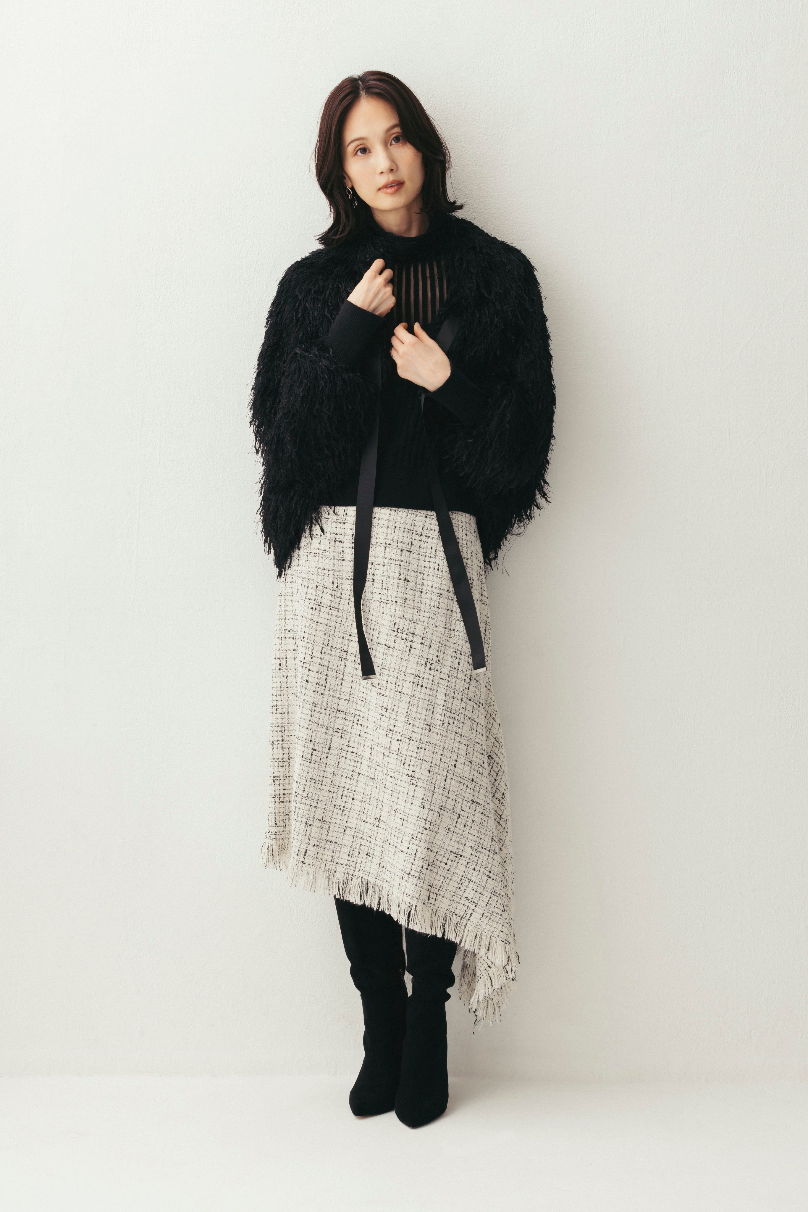 イレギュラーヘムツイードスカート NS-355