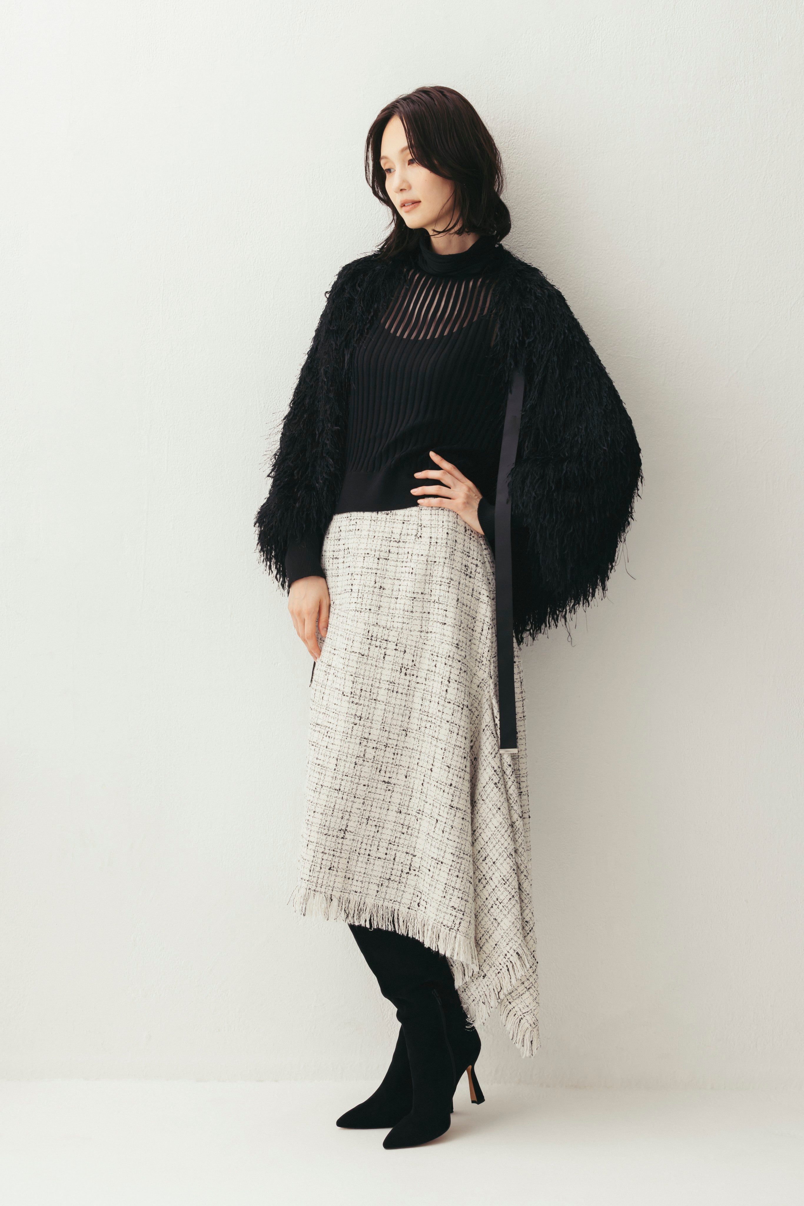 イレギュラーヘムツイードスカート NS-355