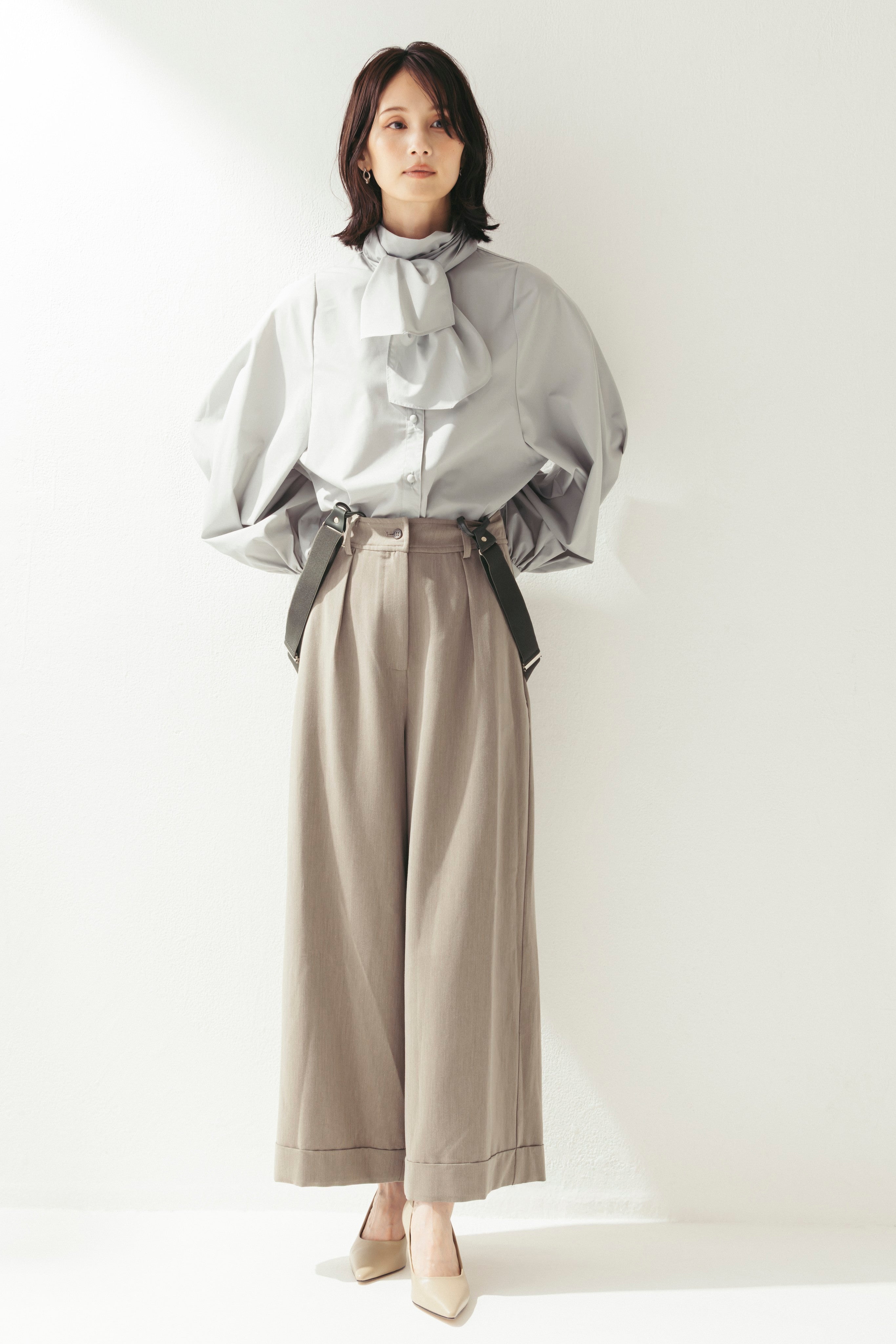 サスペンダー付ワイドパンツ NS-354