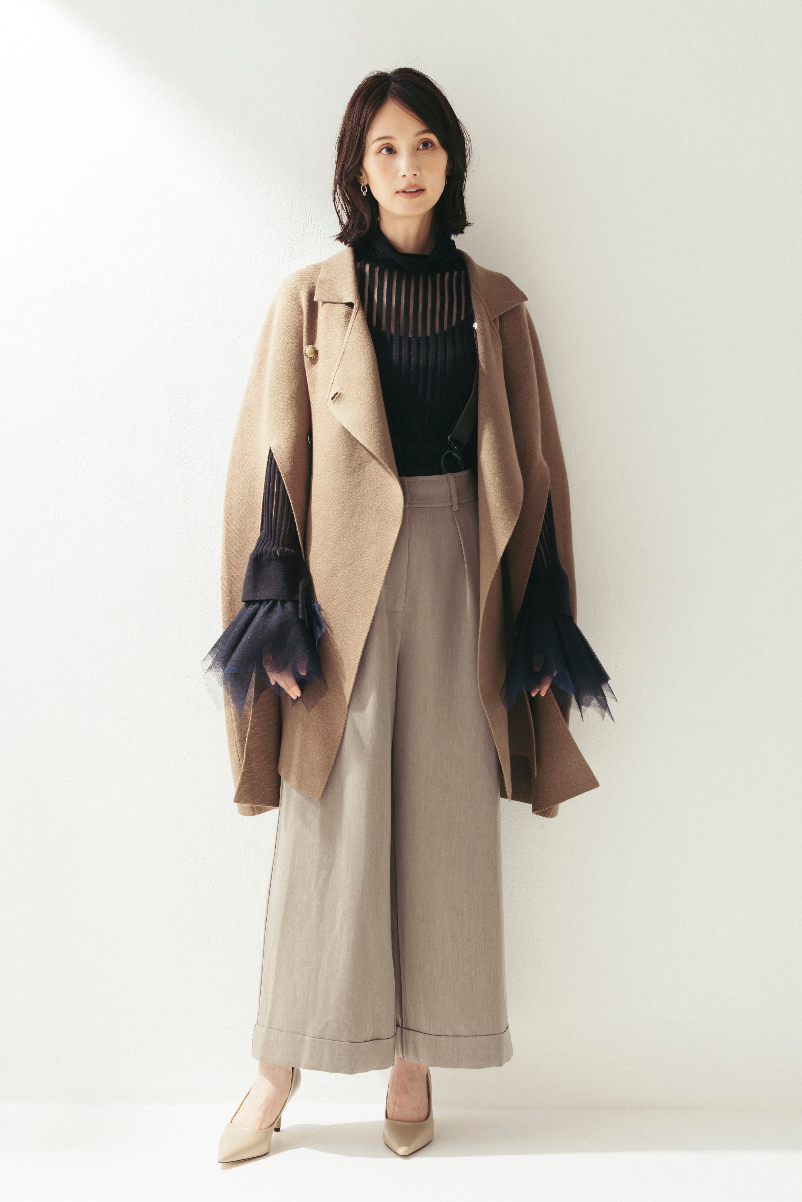 サスペンダー付ワイドパンツ NS-354