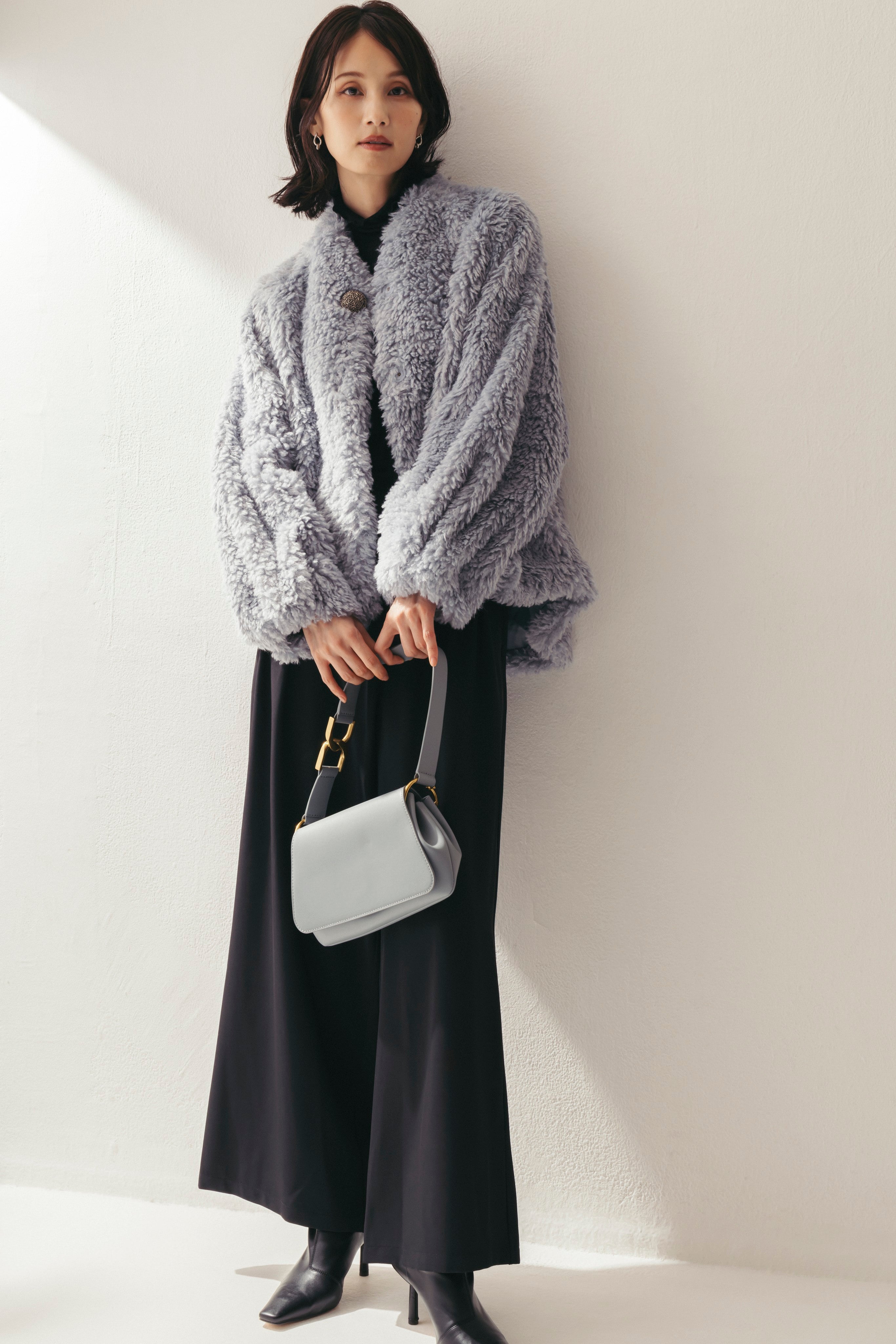 ビジュー釦ボアコート NS-343