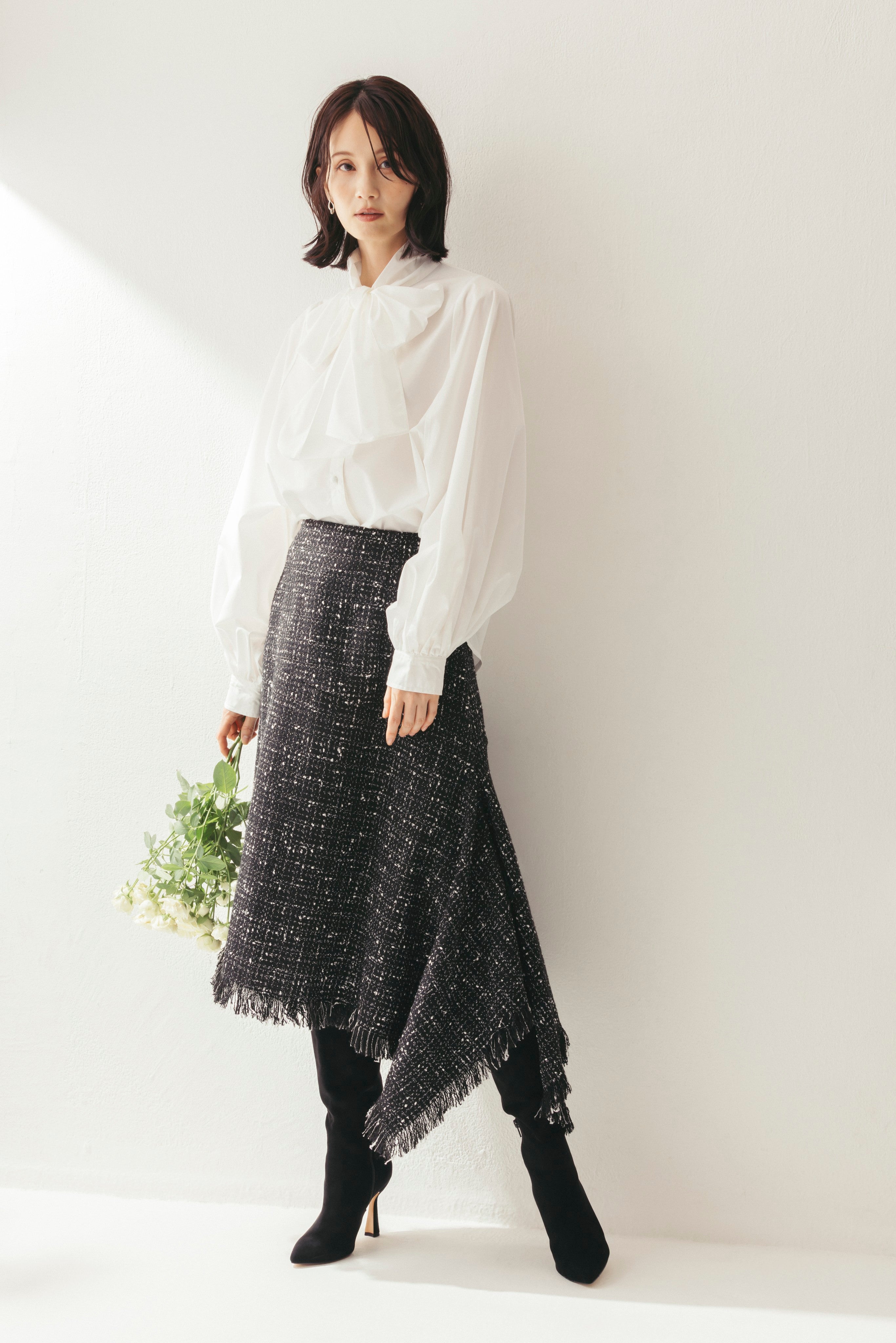 イレギュラーヘムツイードスカート NS-355