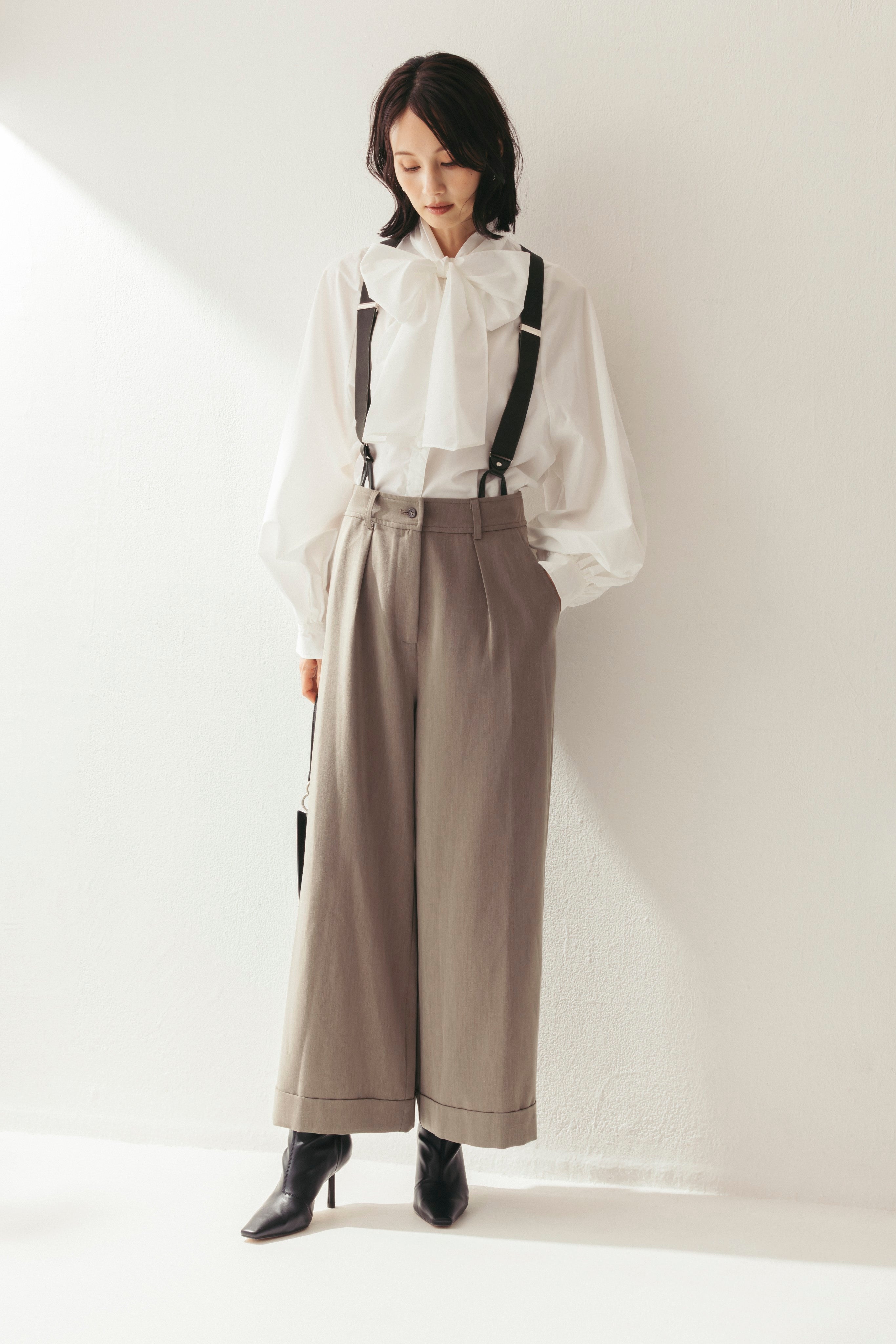 サスペンダー付ワイドパンツ NS-354