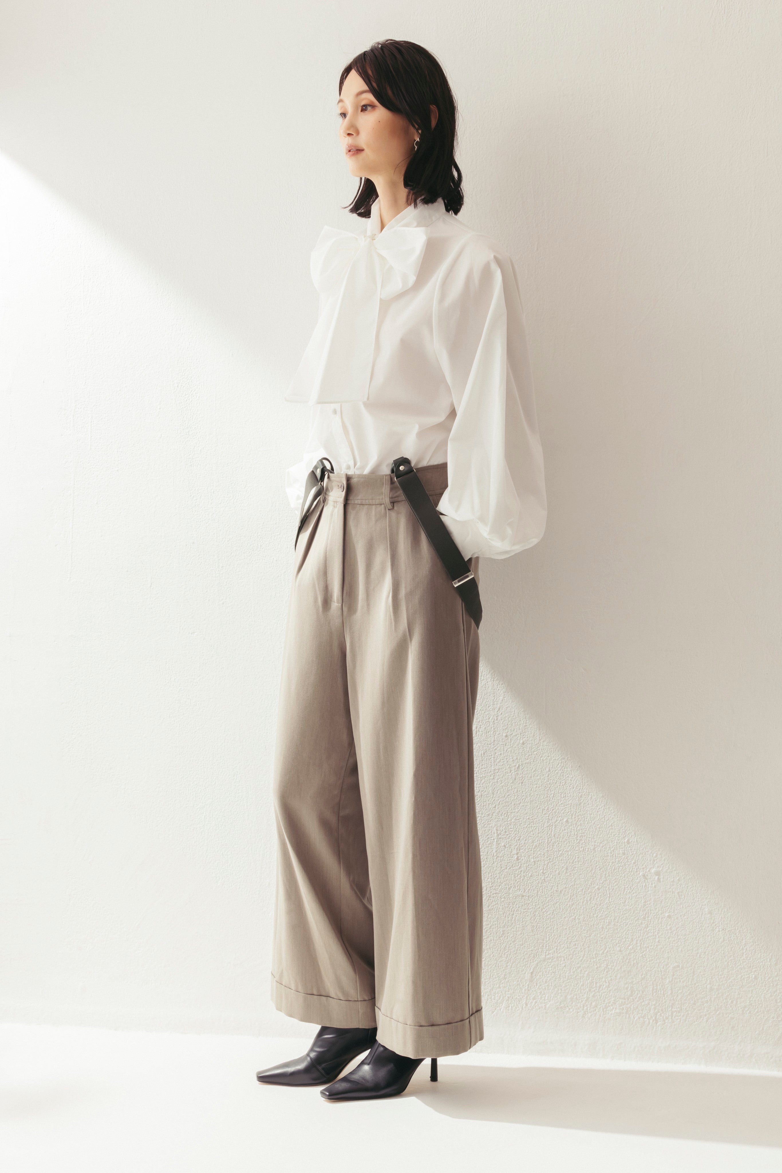 サスペンダー付ワイドパンツ NS-354