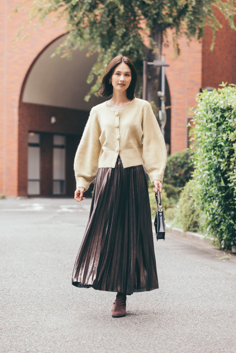 クルミ釦ニットカーディガン NS-337