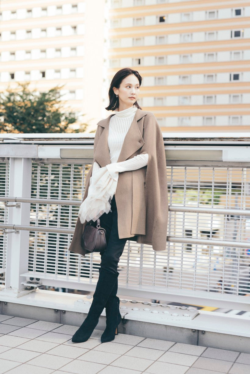 ニットケープコート（ベルト付き） NS-350