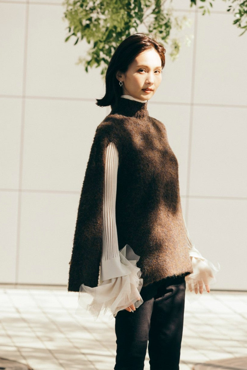 デザインスリーブニットトップ NS-351