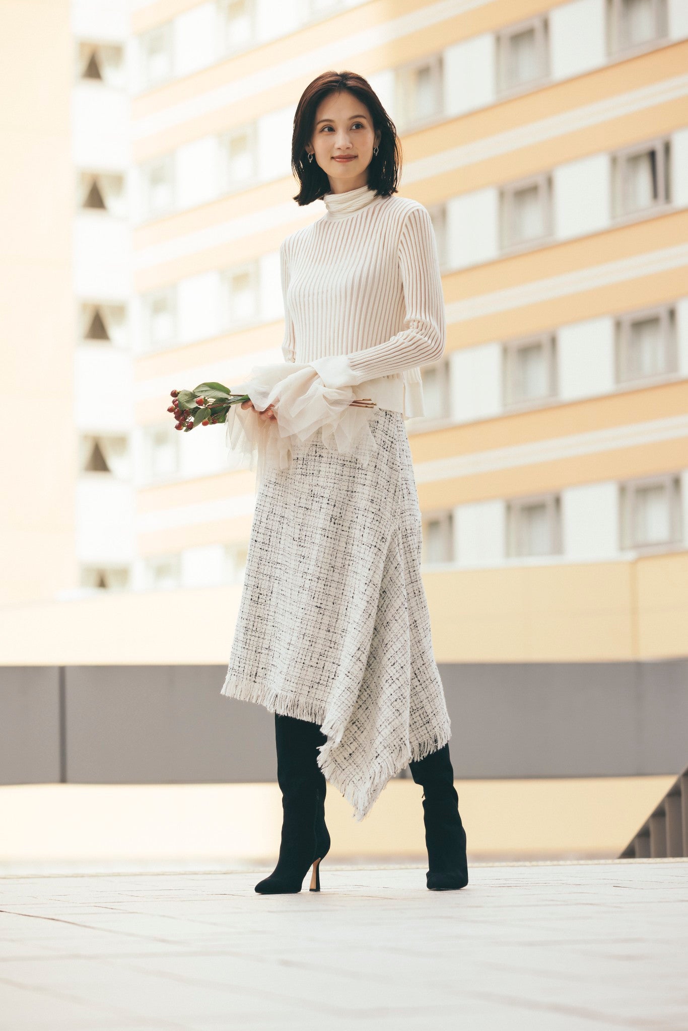 イレギュラーヘムツイードスカート NS-355