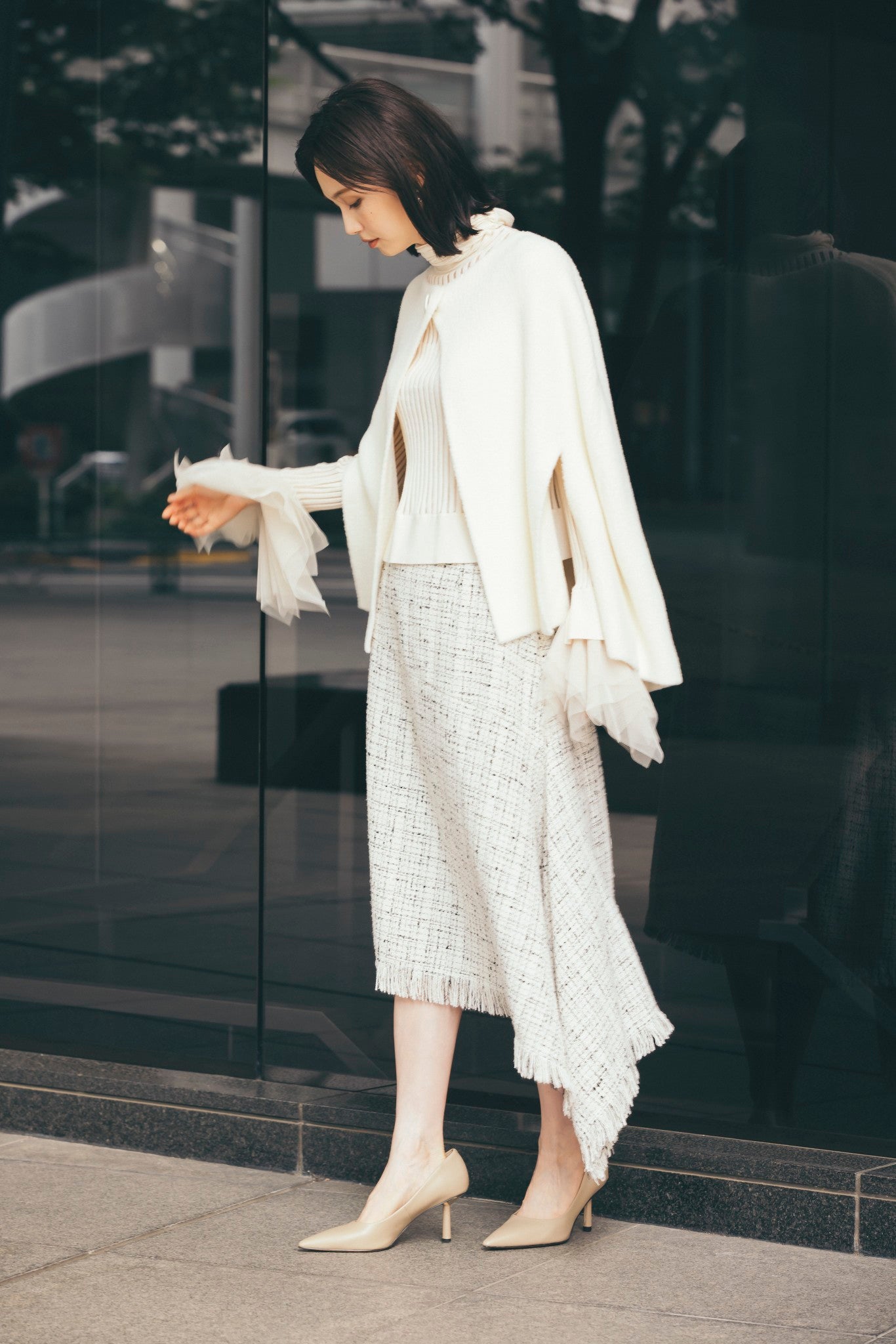 イレギュラーヘムツイードスカート NS-355