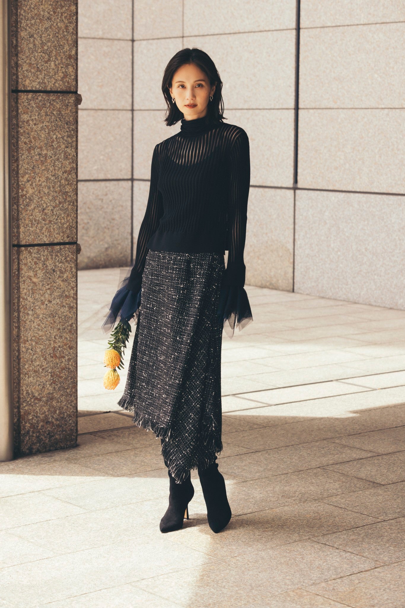 イレギュラーヘムツイードスカート NS-355