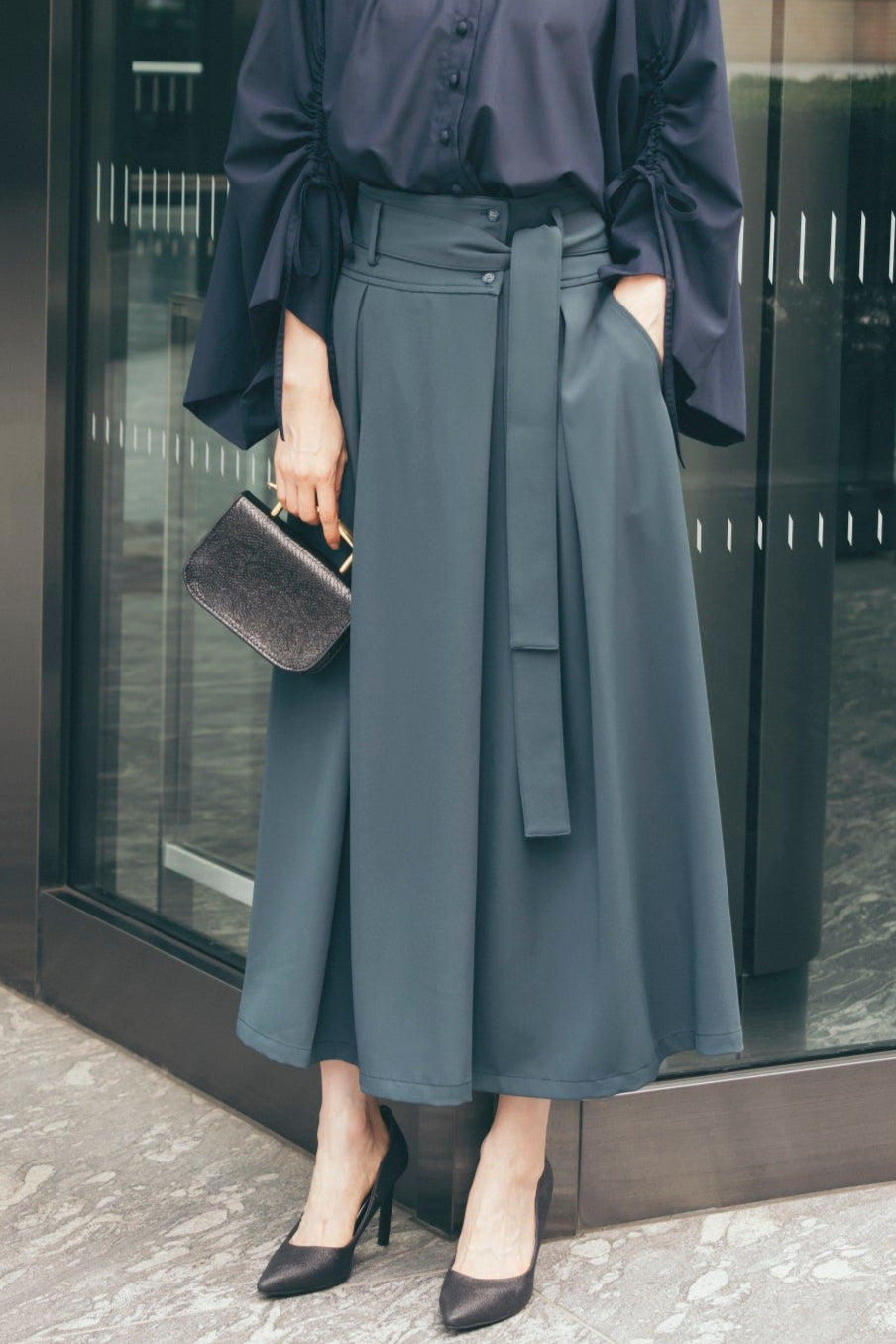 タックスカート（共布ベルト付き） NS-335