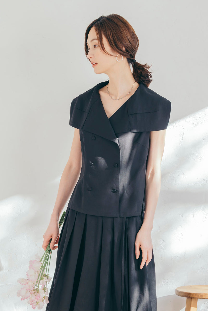 麻混ビッグカラーブラウス NS-361