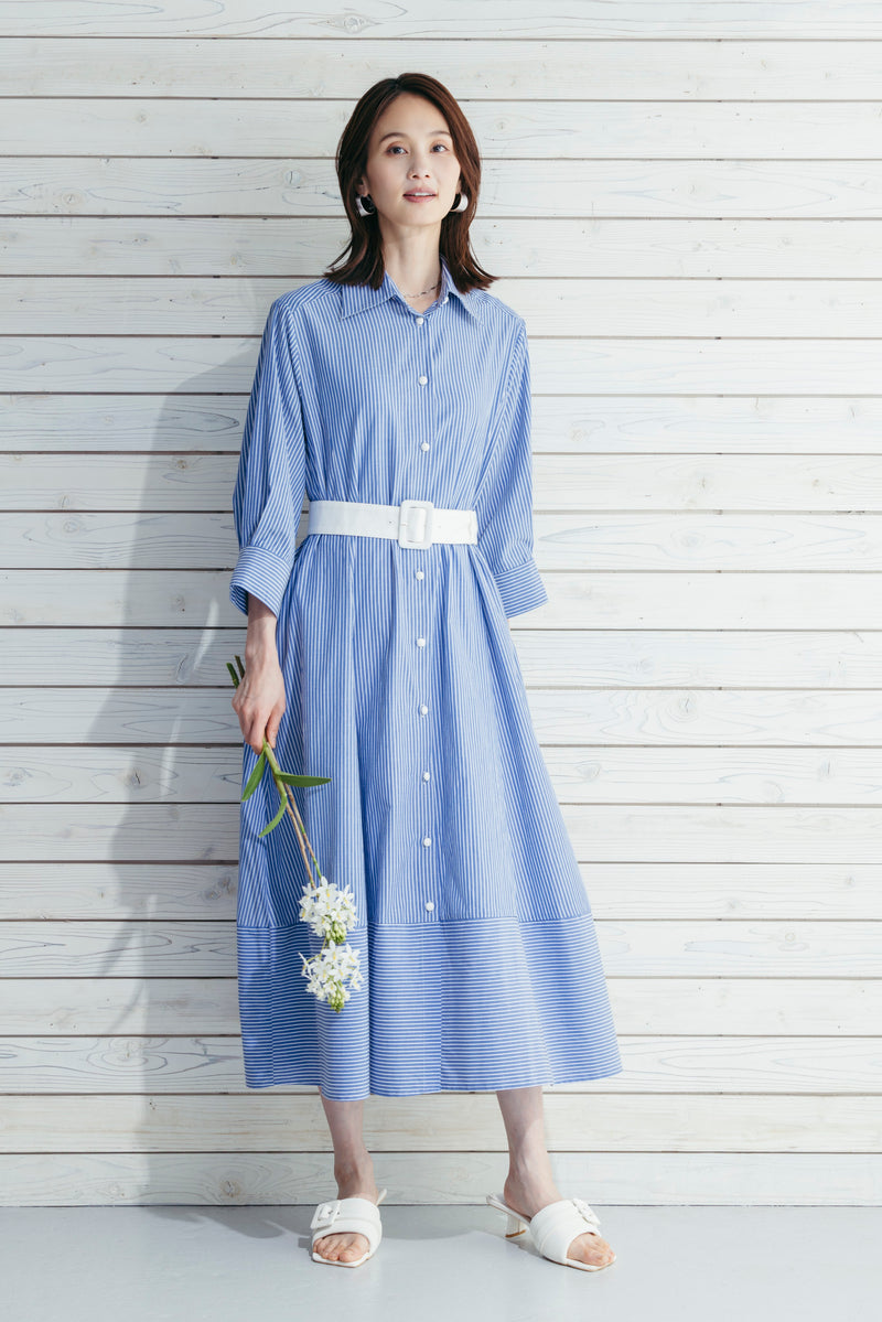 ストライプシャツワンピース NS-368