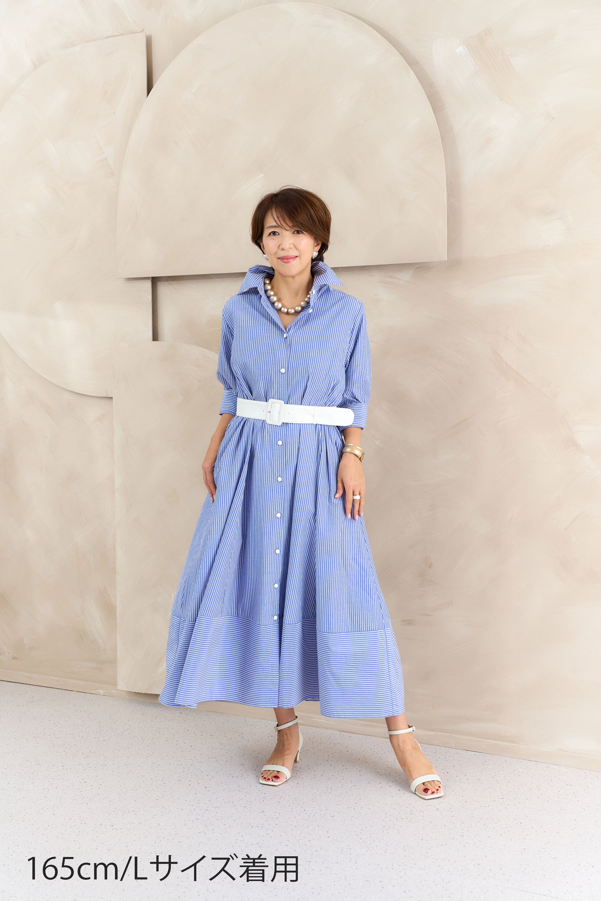 ストライプシャツワンピース NS-368