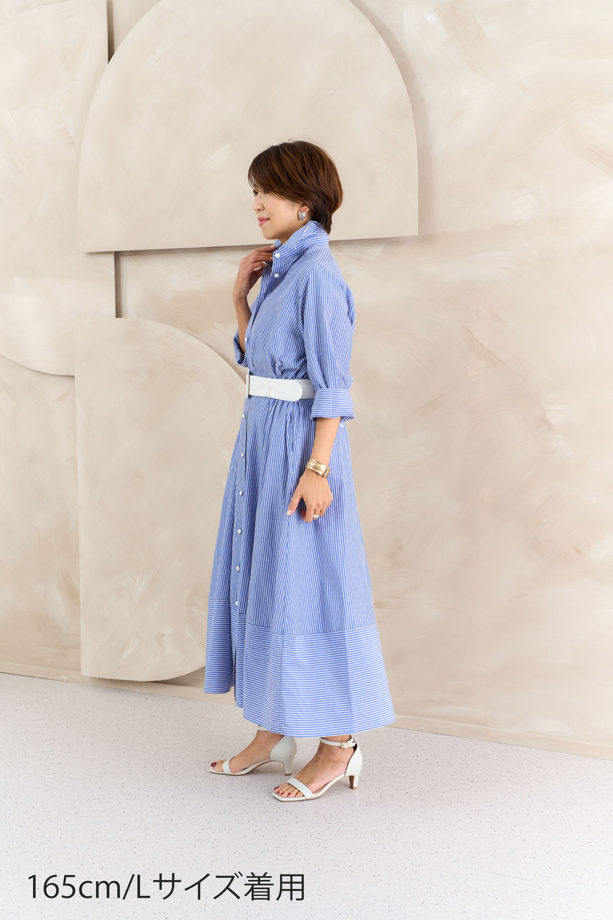 ストライプシャツワンピース NS-368