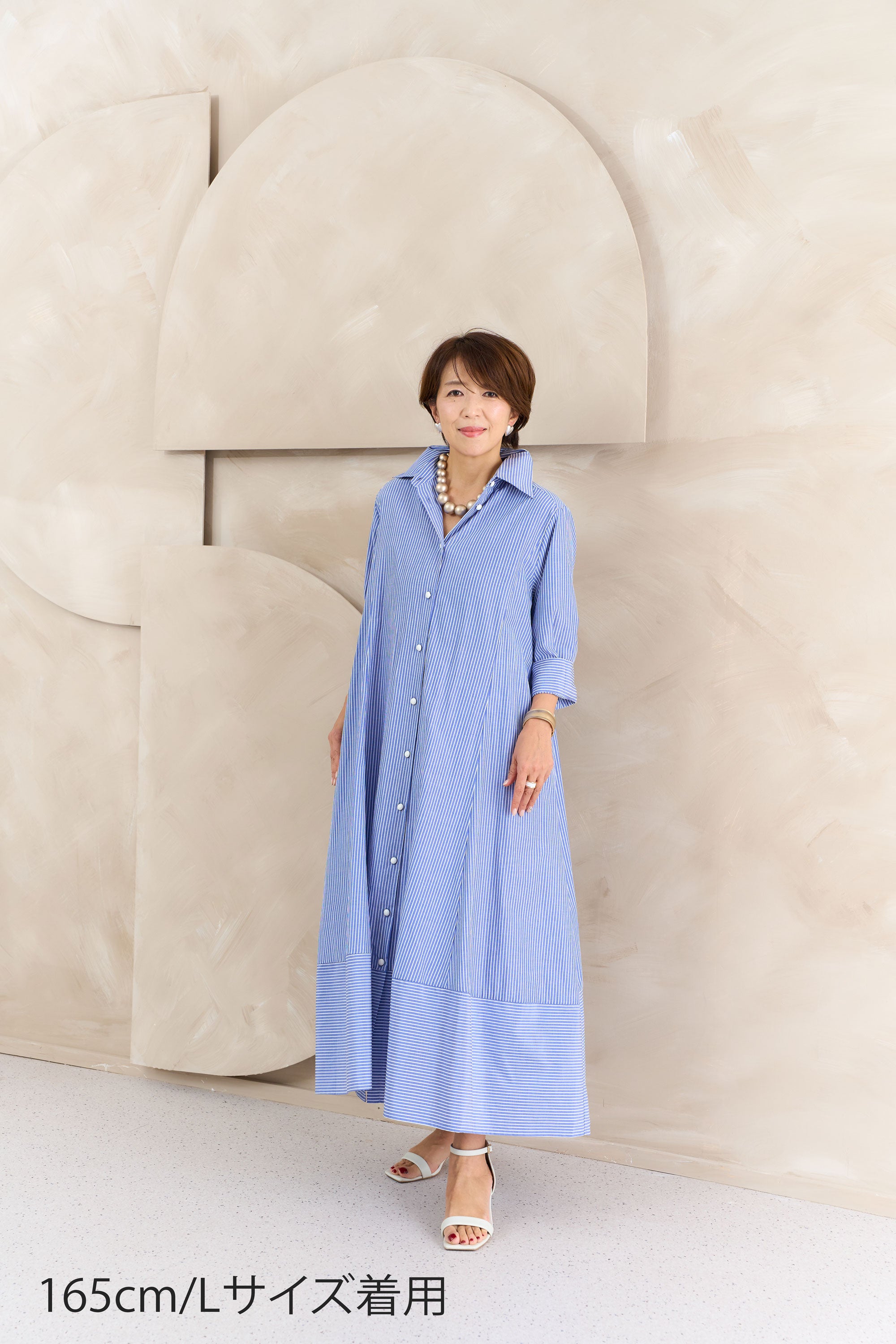 ストライプシャツワンピース NS-368