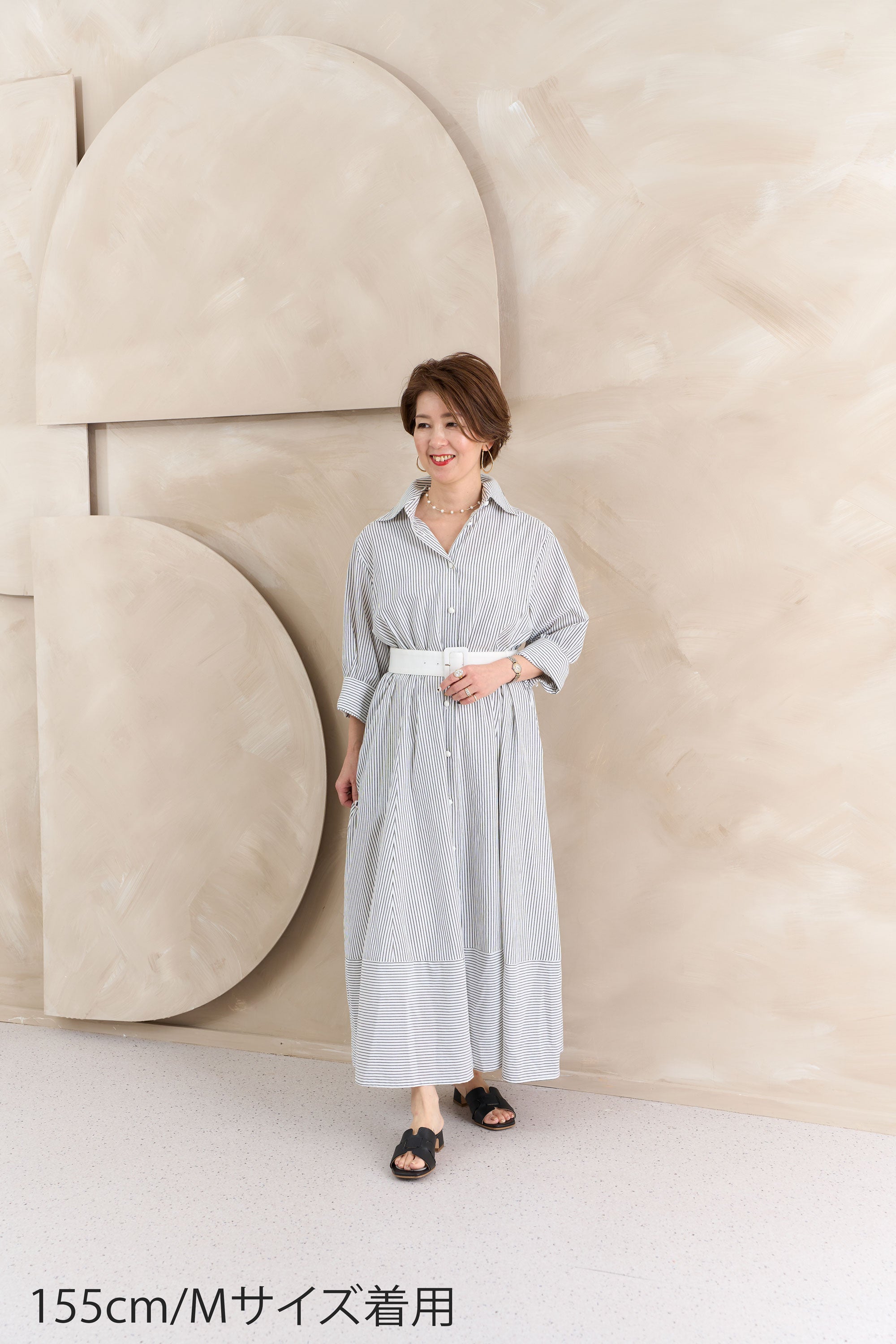 ストライプシャツワンピース NS-368