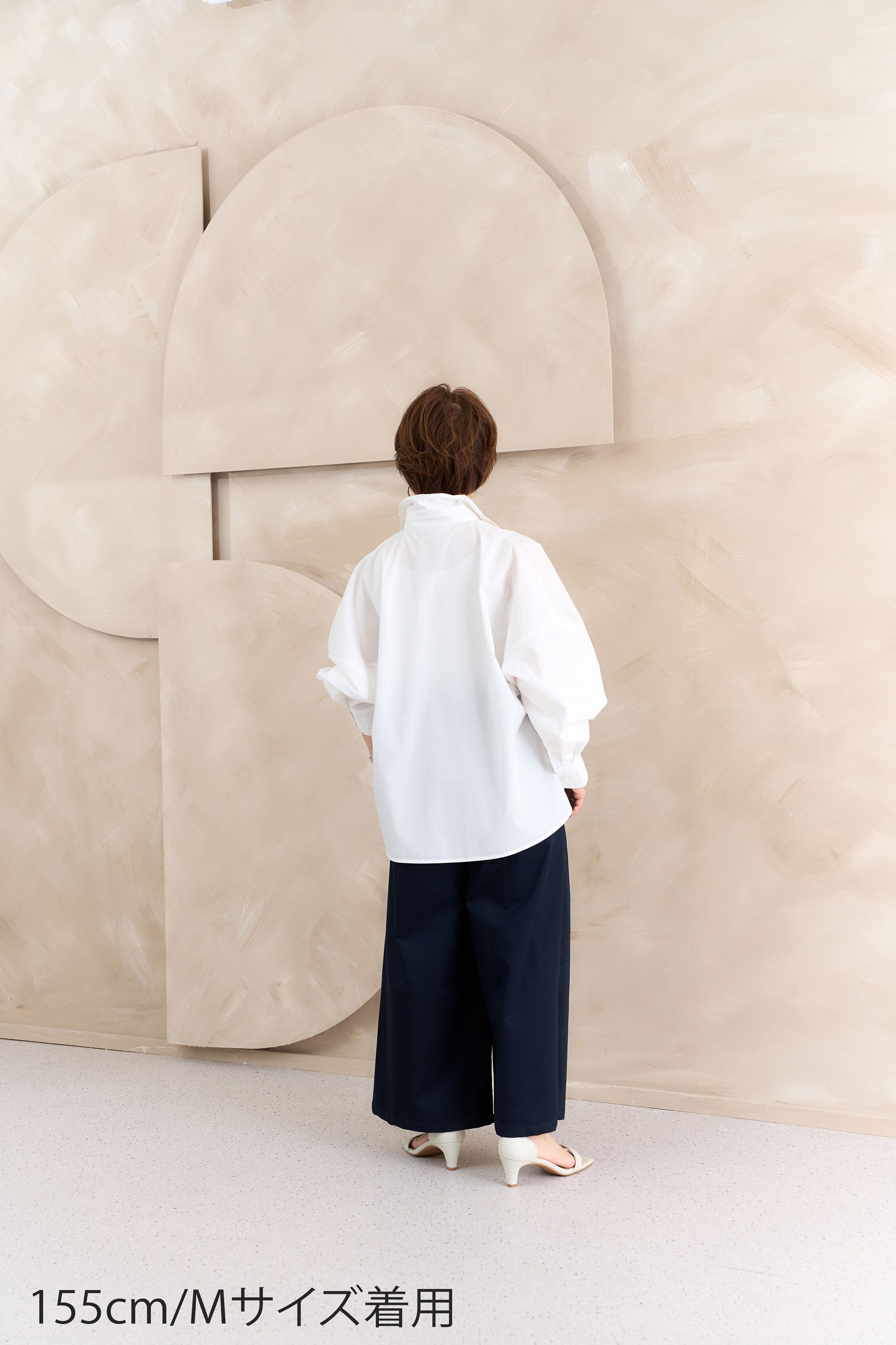 パール調釦タックブラウス NS-330