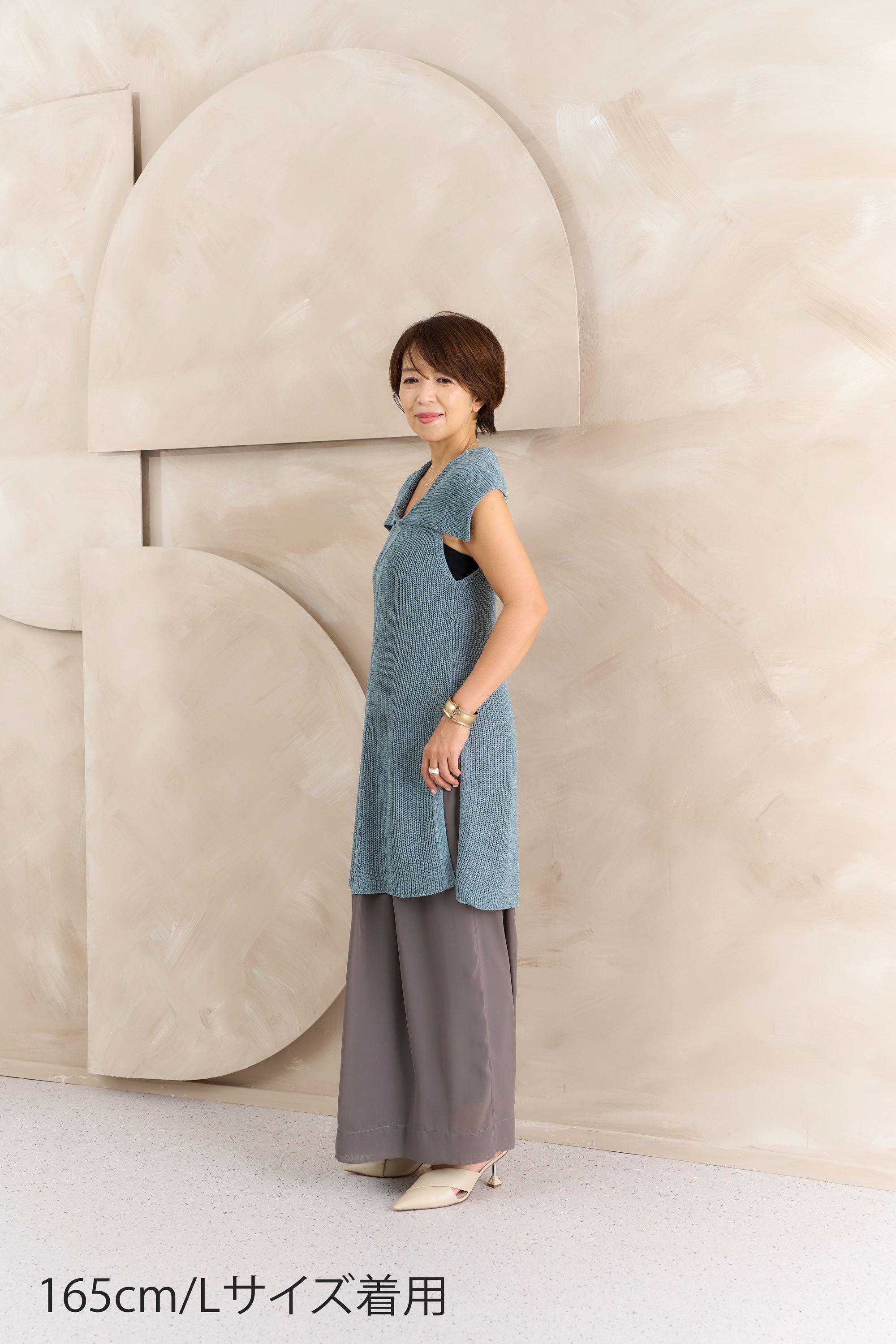 麻混ニットチュニック NS-364