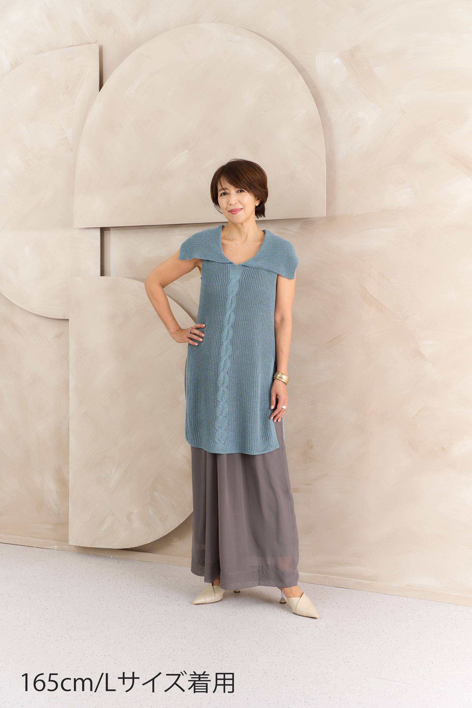 麻混ニットチュニック NS-364