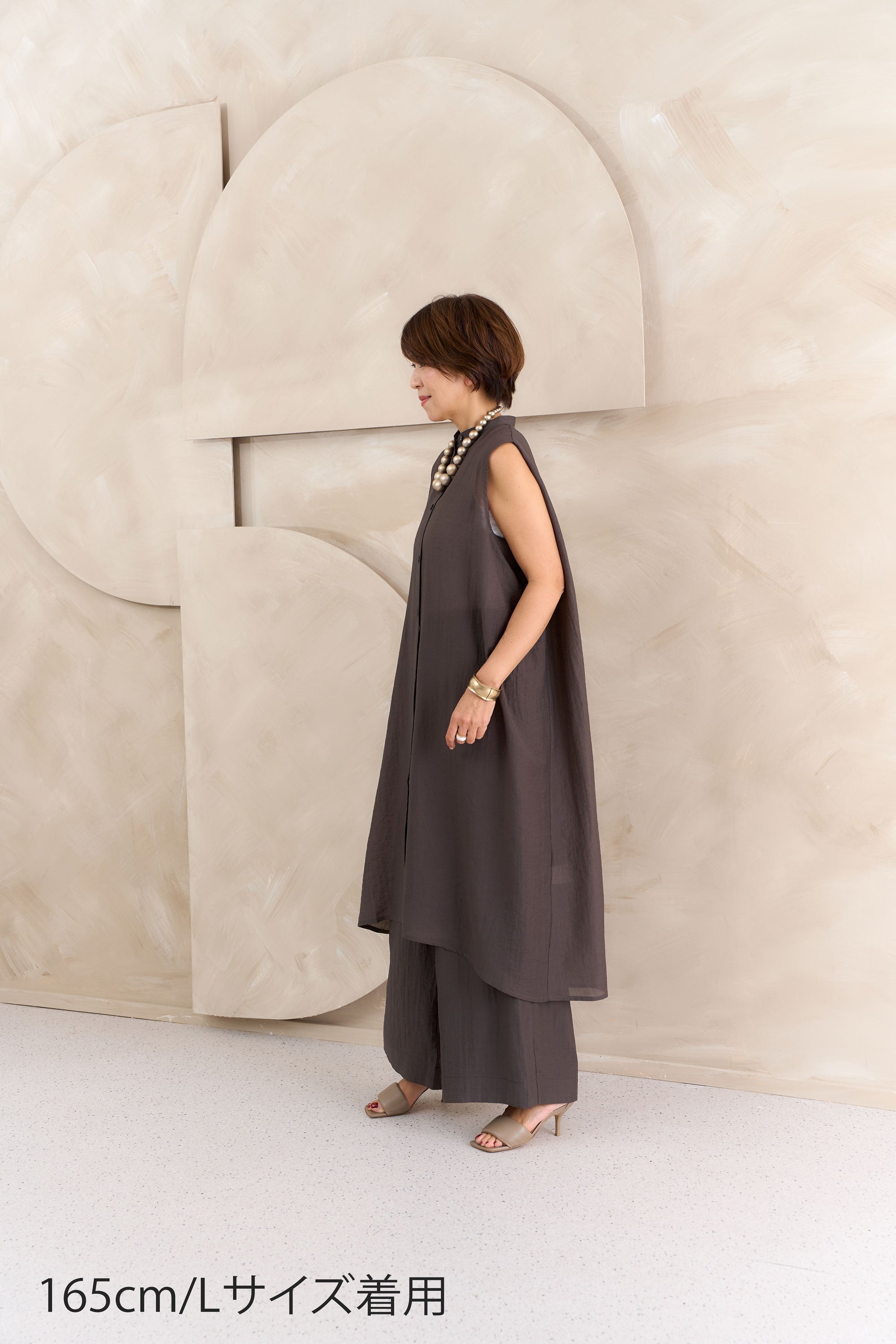 ノースリーブロングブラウス NS-375