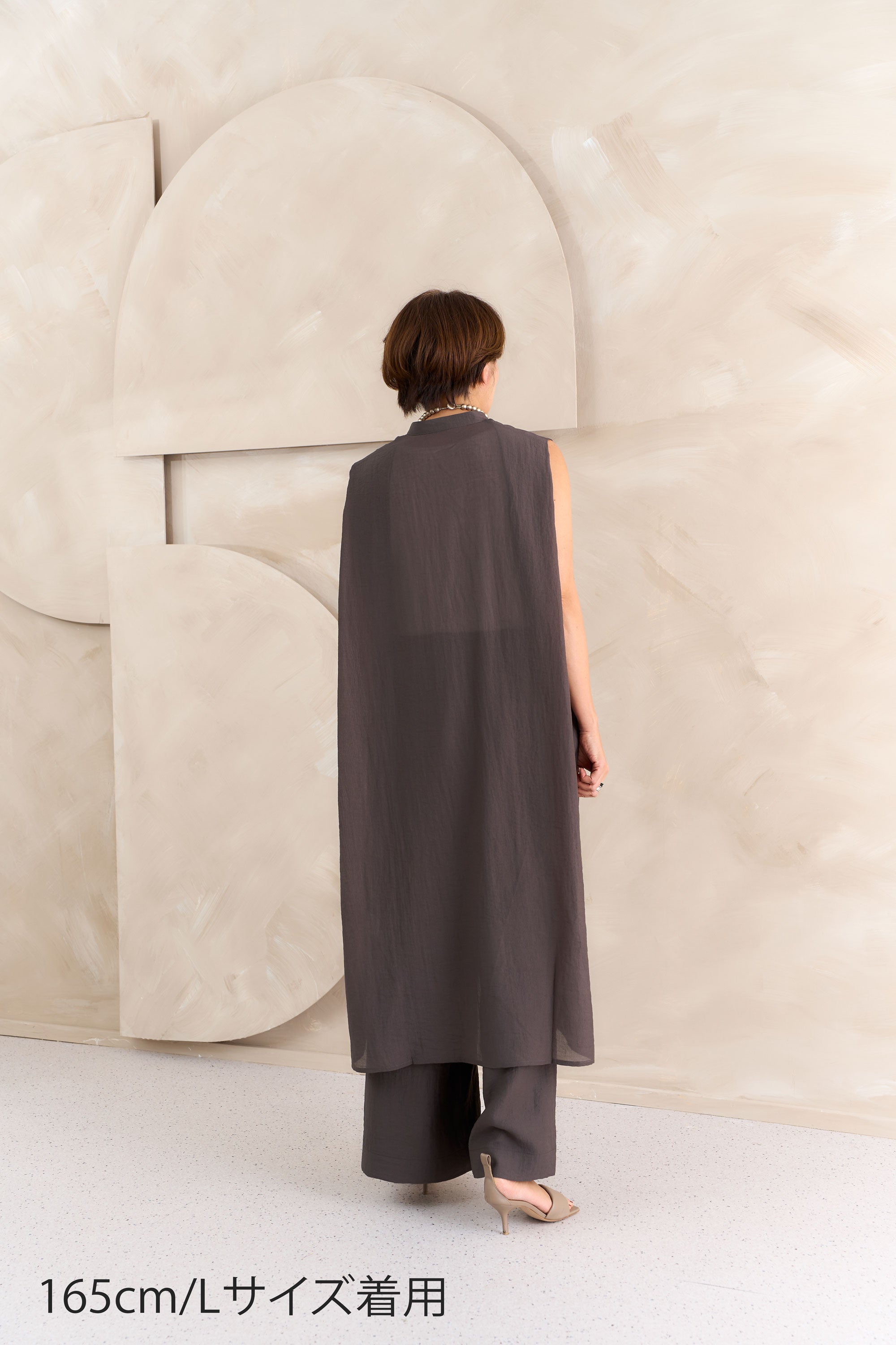 ノースリーブロングブラウス NS-375