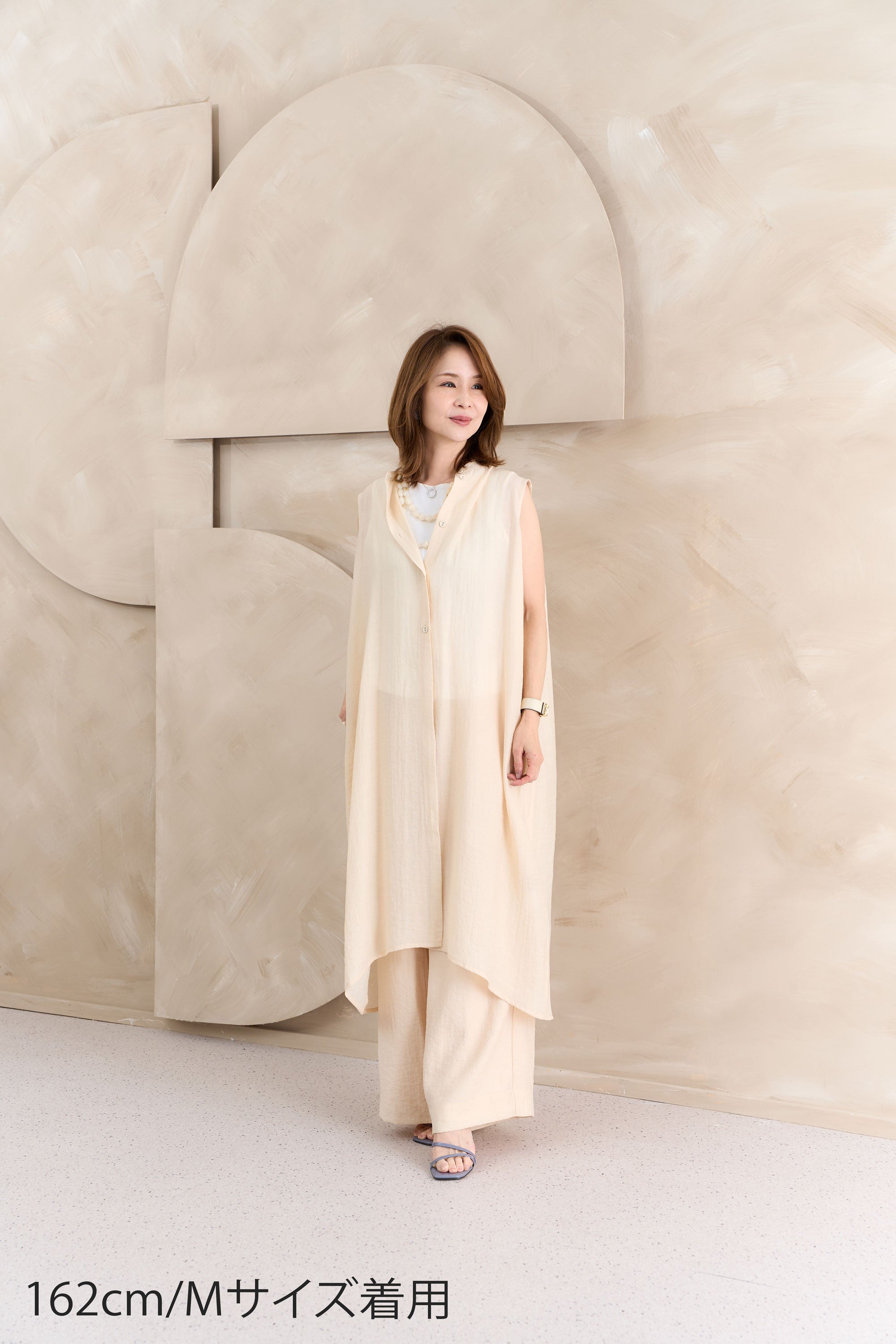 ノースリーブロングブラウス NS-375