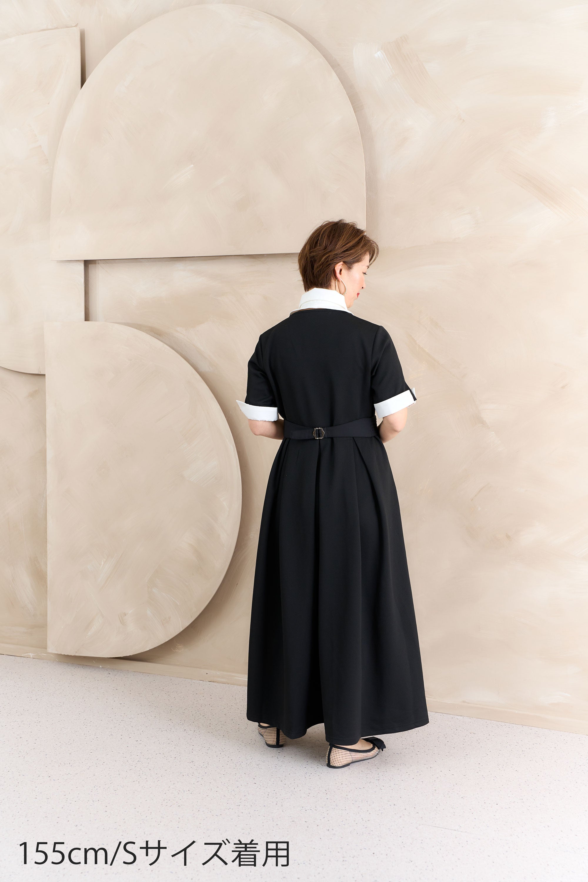 配色別衿付きカットソーワンピース NS-377