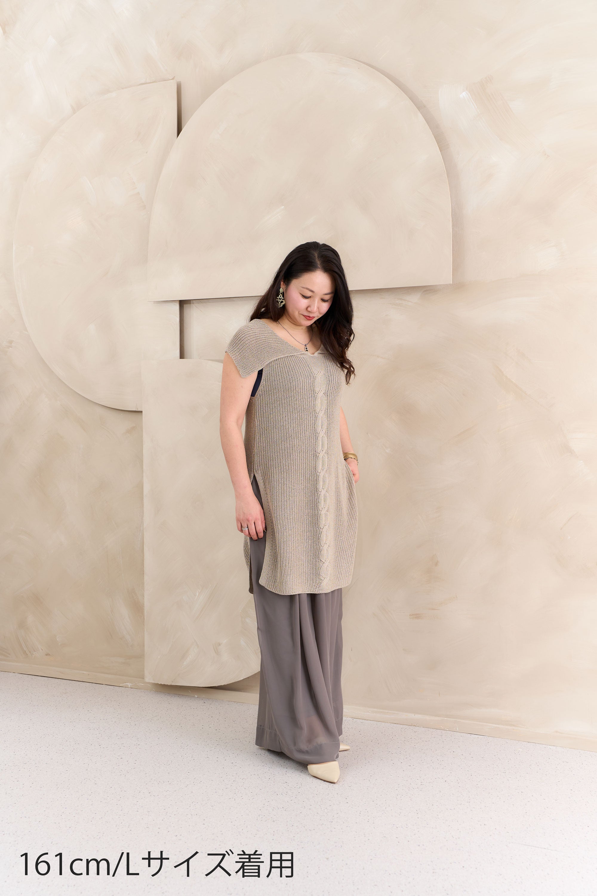 麻混ニットチュニック NS-364